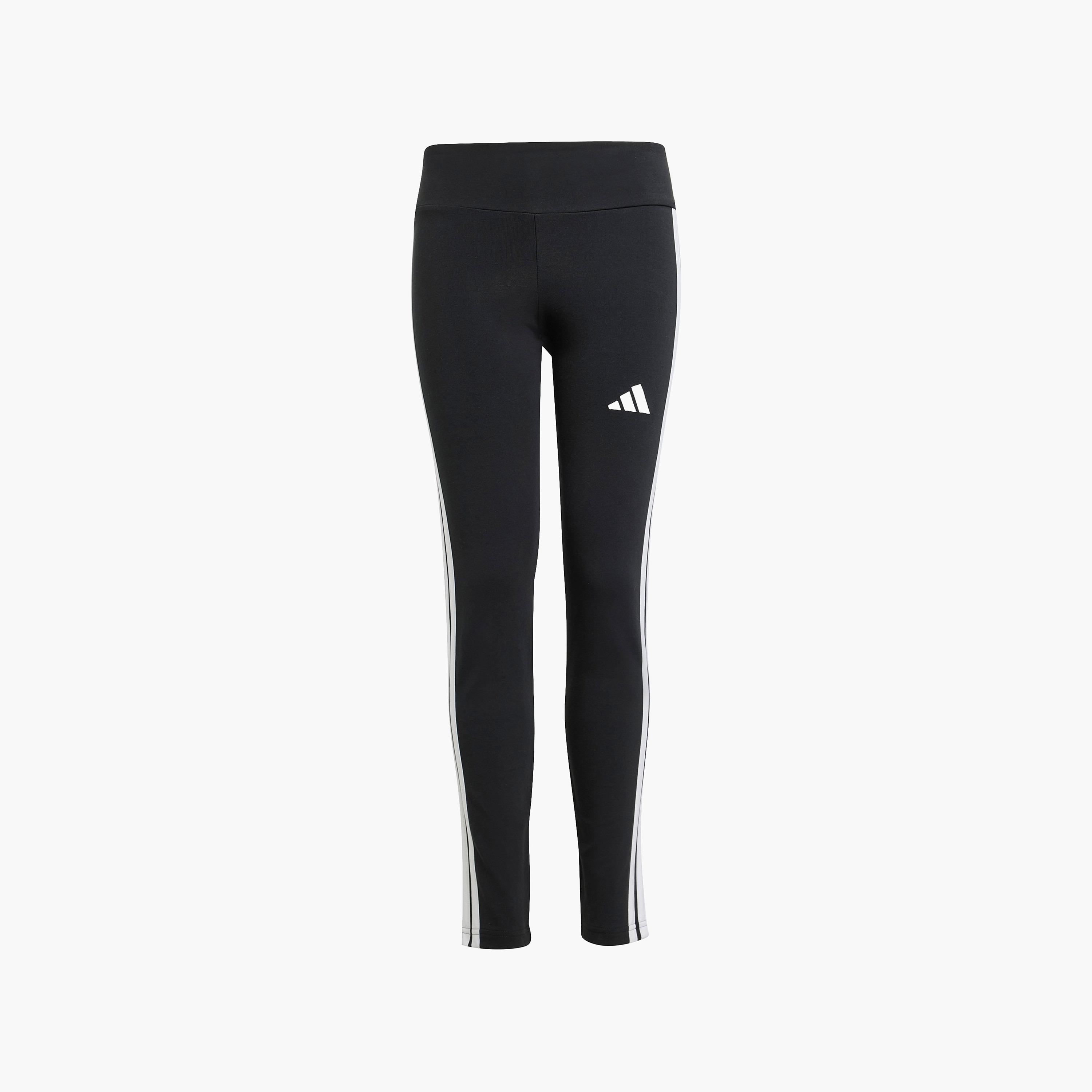 adidas Girls Leggings with Tape Detail -  Elastic Waist-girls-clothing-sportswear-bottoms-leggings-image-9