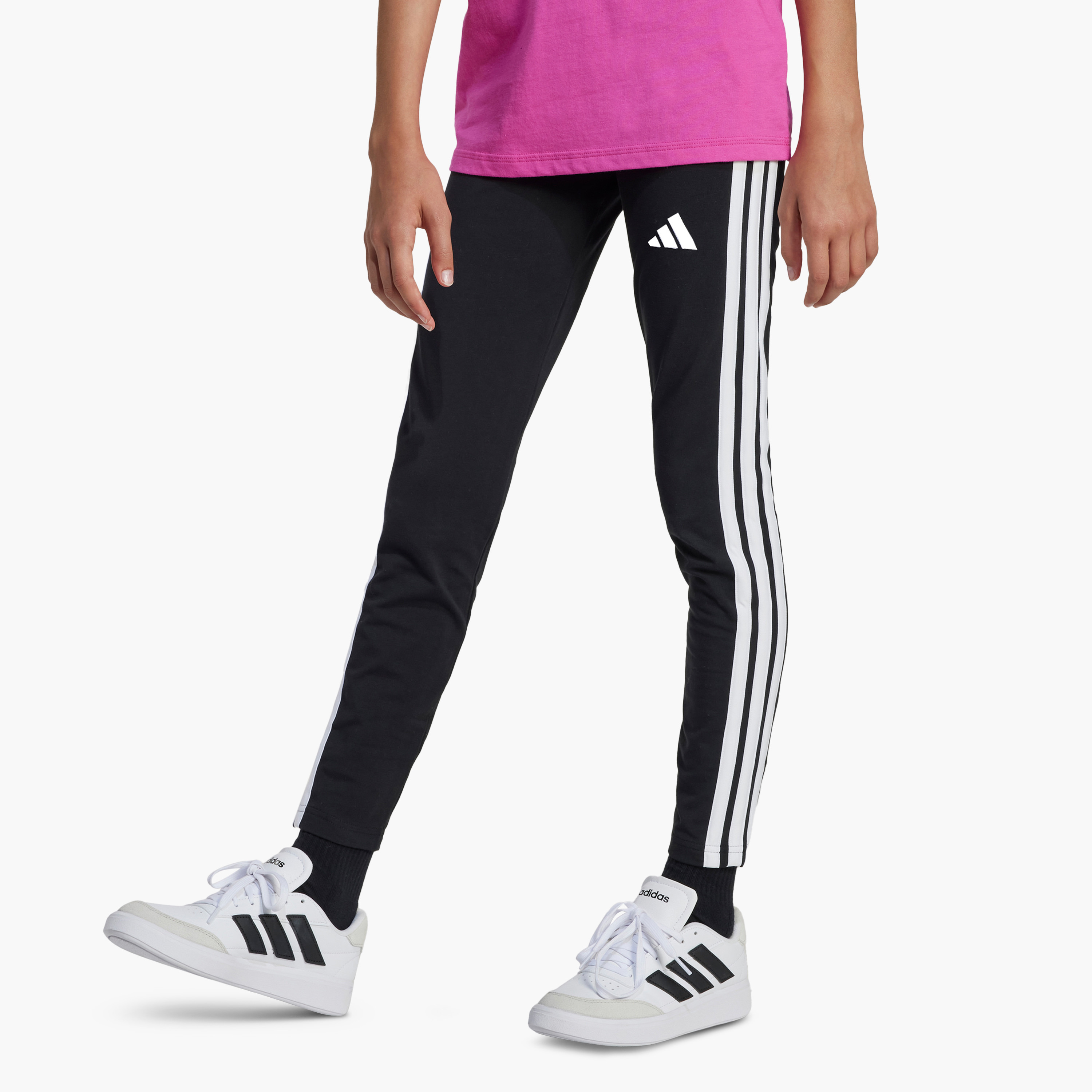 adidas Logo Detail Leggings with Elasticated Waistband-girls-clothing-bottoms-leggings-image-9