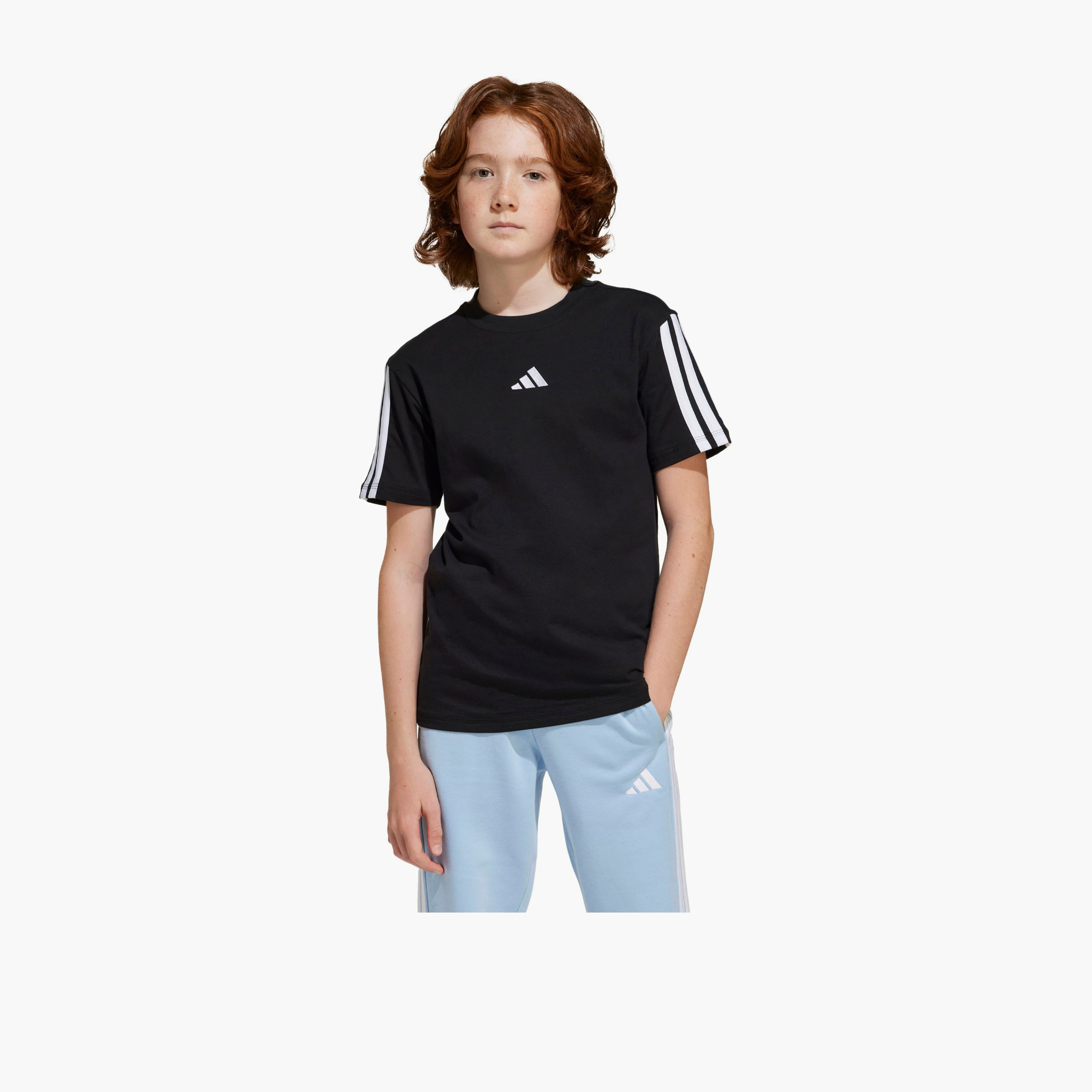 adidas Crew Neck Short Sleeve T-shirt with Logo Print-boys-clothing-sportswear-tops-image-1