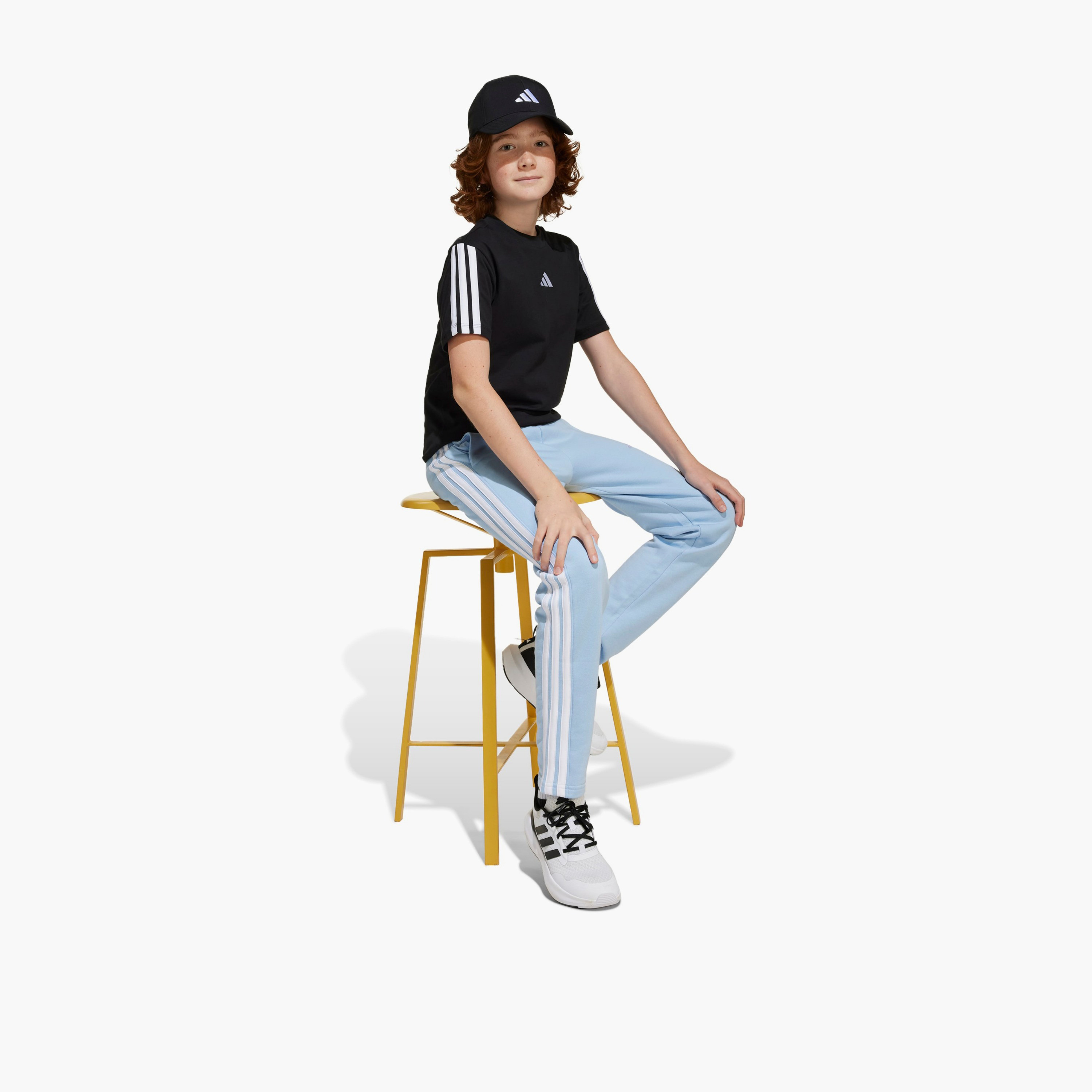adidas Crew Neck Short Sleeve T-shirt with Logo Print-boys-clothing-sportswear-tops-image-2