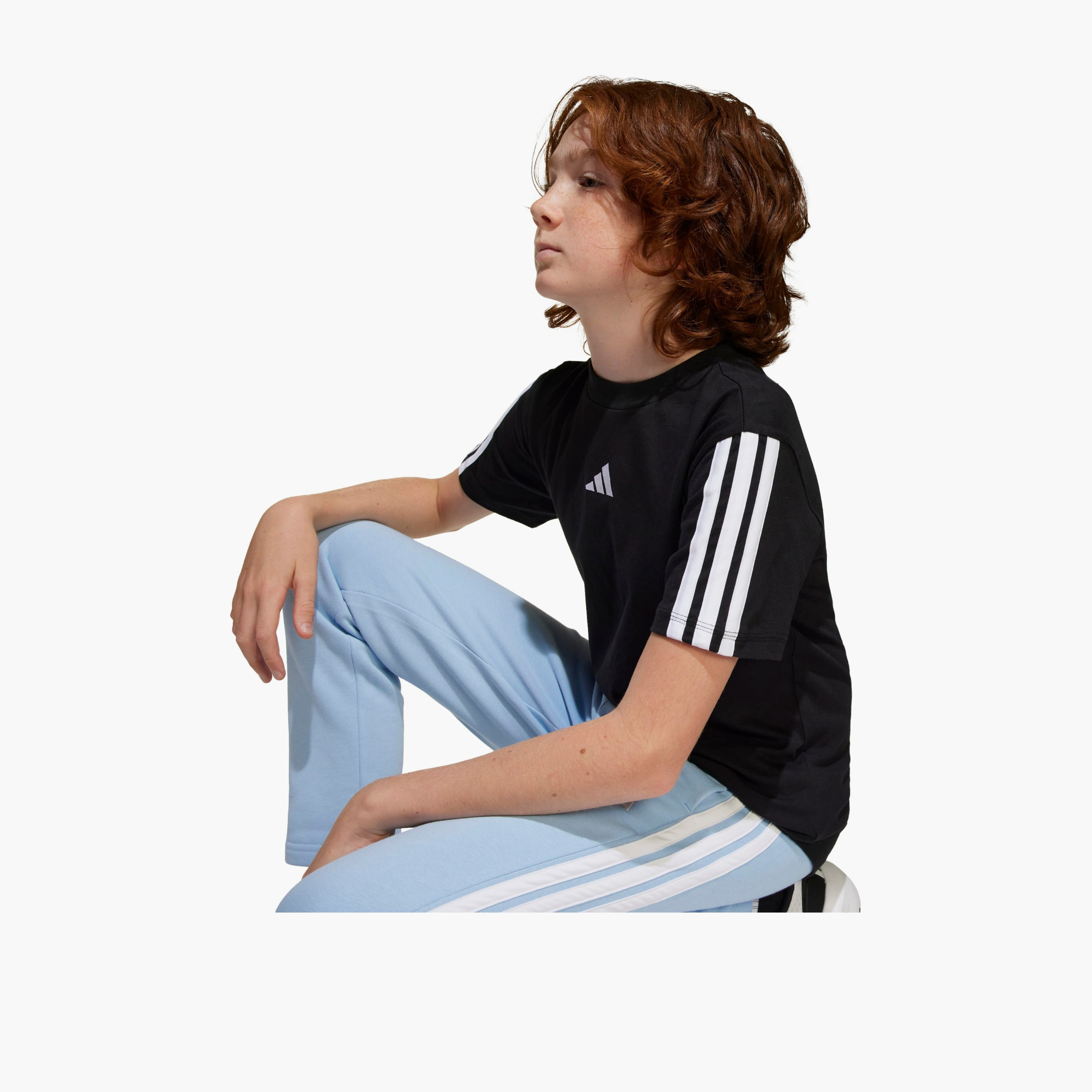 adidas Crew Neck Short Sleeve T-shirt with Logo Print-boys-clothing-sportswear-tops-image-5