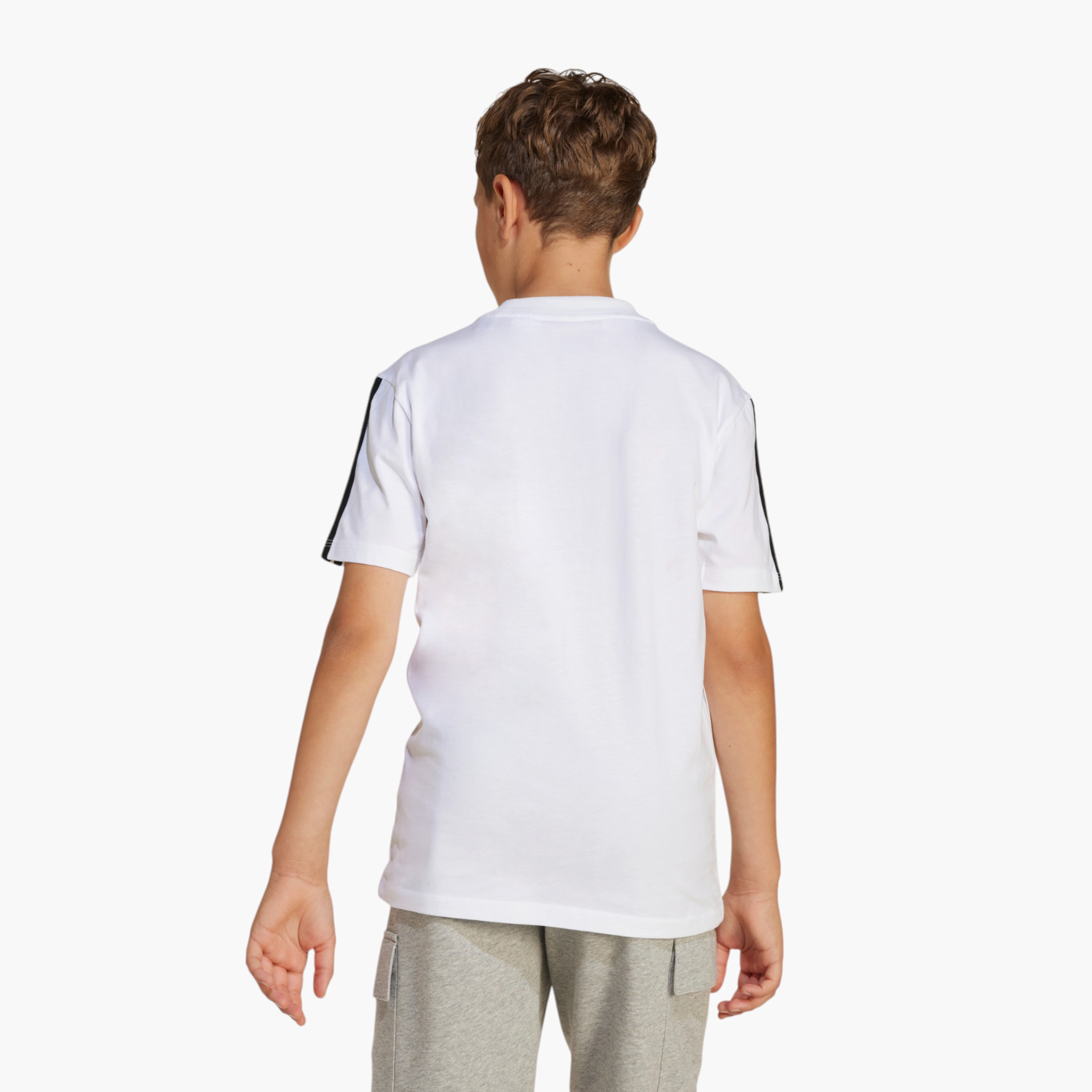 adidas Logo Print T-shirt with Crew Neck and Short Sleeves-boys-clothing-sportswear-tops-image-3
