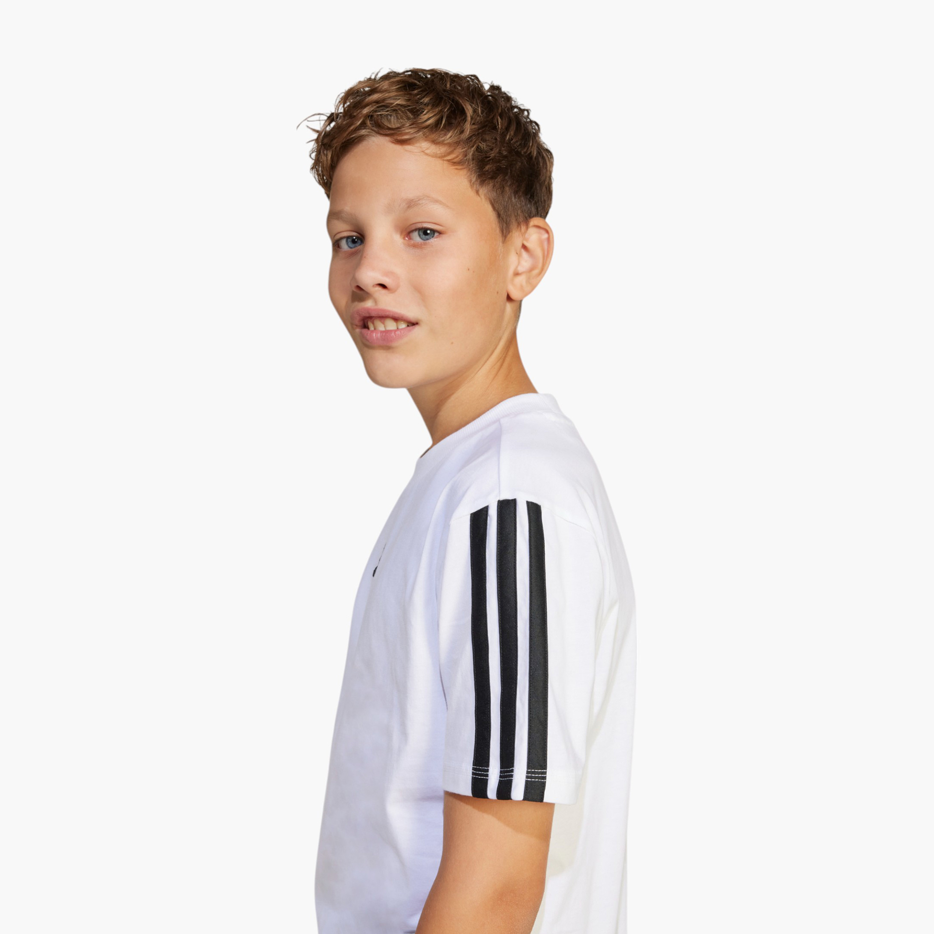 adidas Logo Print T-shirt with Crew Neck and Short Sleeves-boys-clothing-sportswear-tops-image-5