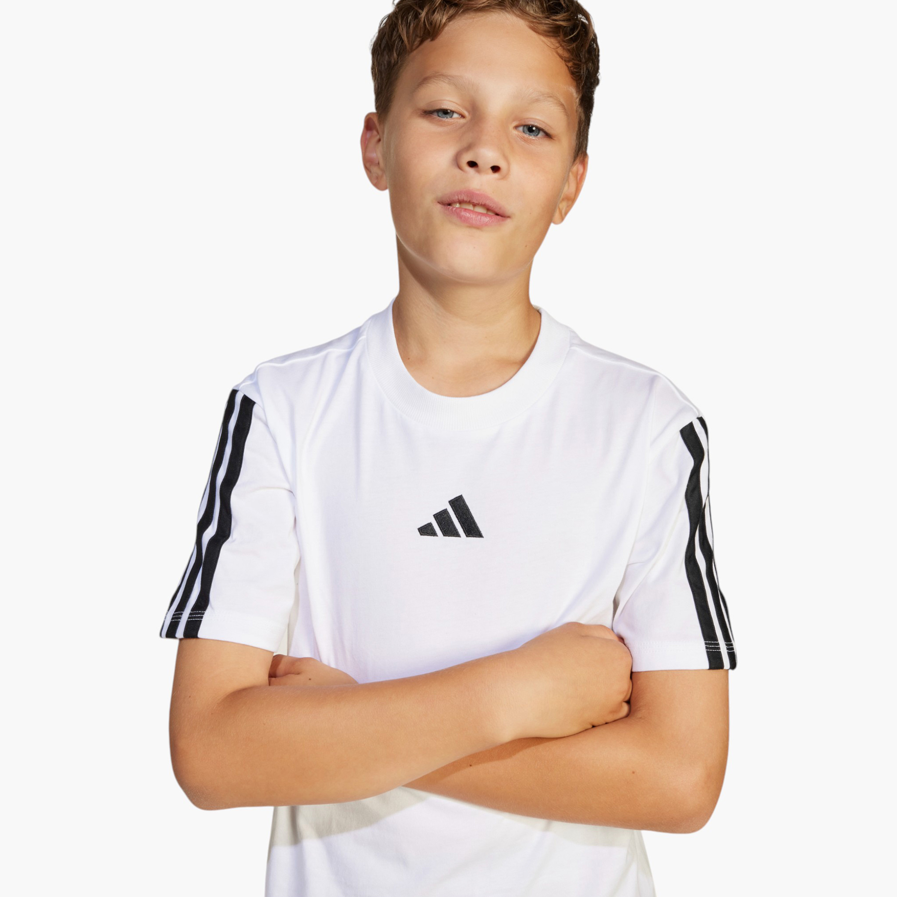 adidas Logo Print T-shirt with Crew Neck and Short Sleeves-boys-clothing-sportswear-tops-image-6