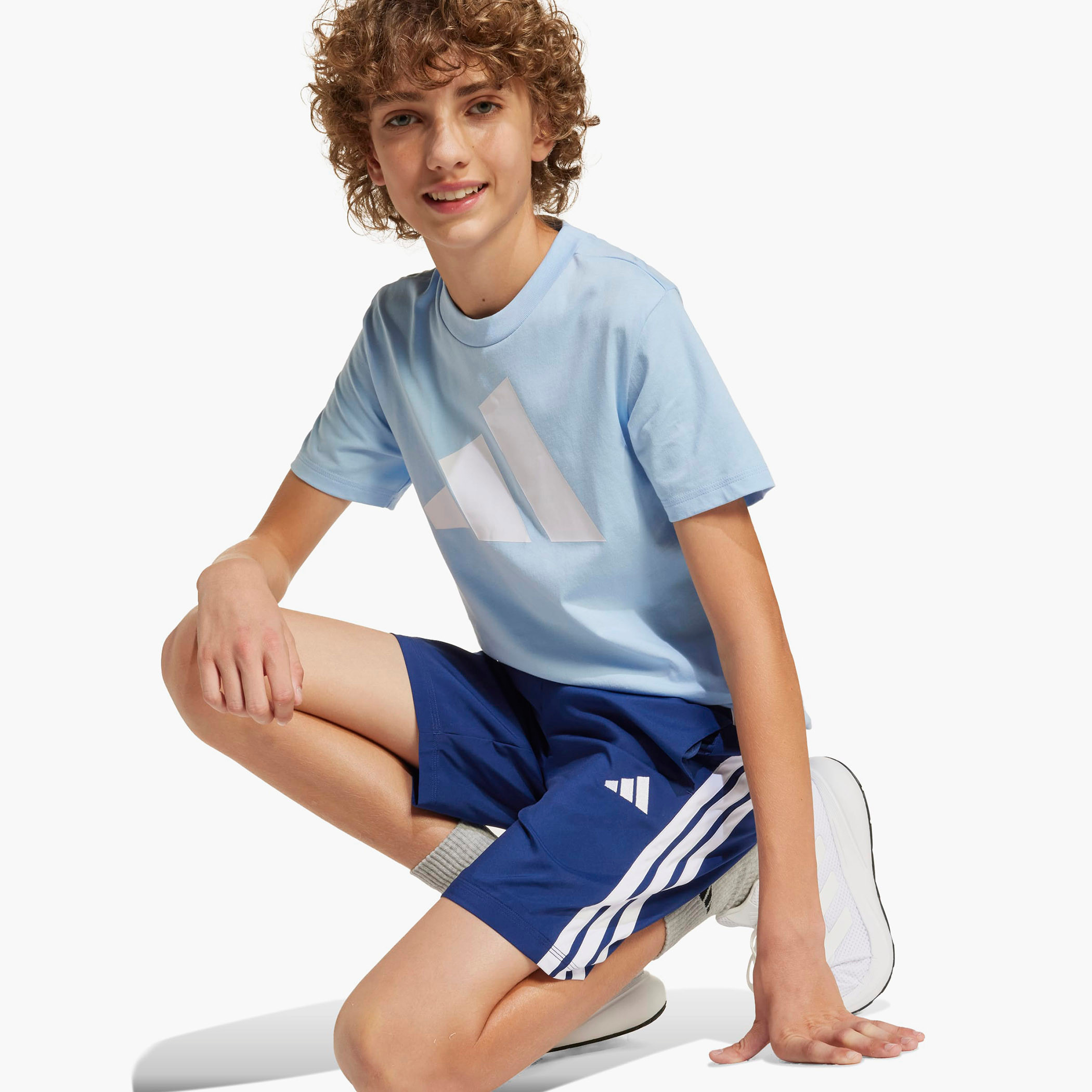 adidas Drawstring Waist Shorts with Logo Print-sports-boys-clothing-bottoms-shorts-image-5