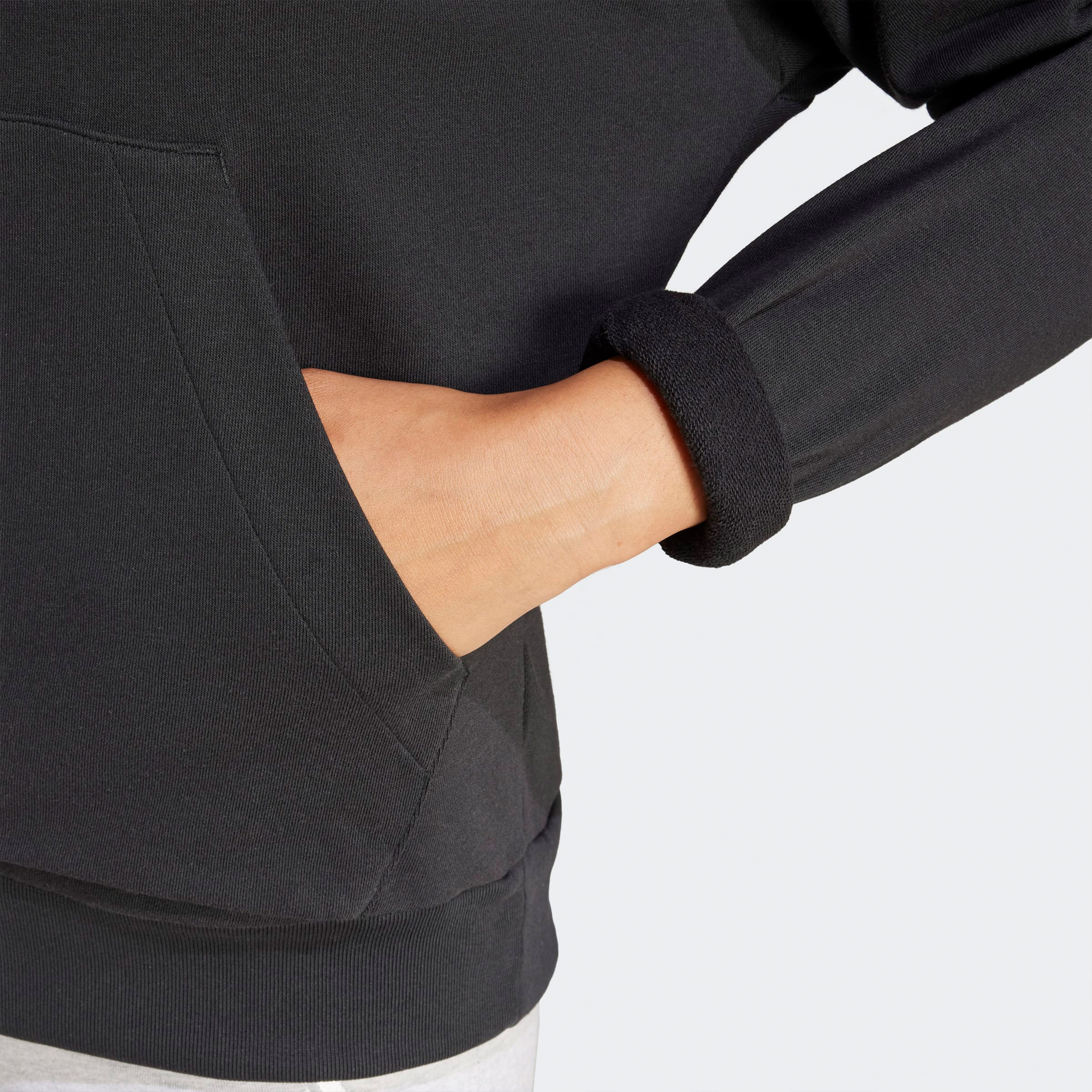 اديداس - هودي نسائي أساسي بشعار صغير قماش تيري فرنسي-sports-women-clothing-hoodiesandsweatshirts-image-4