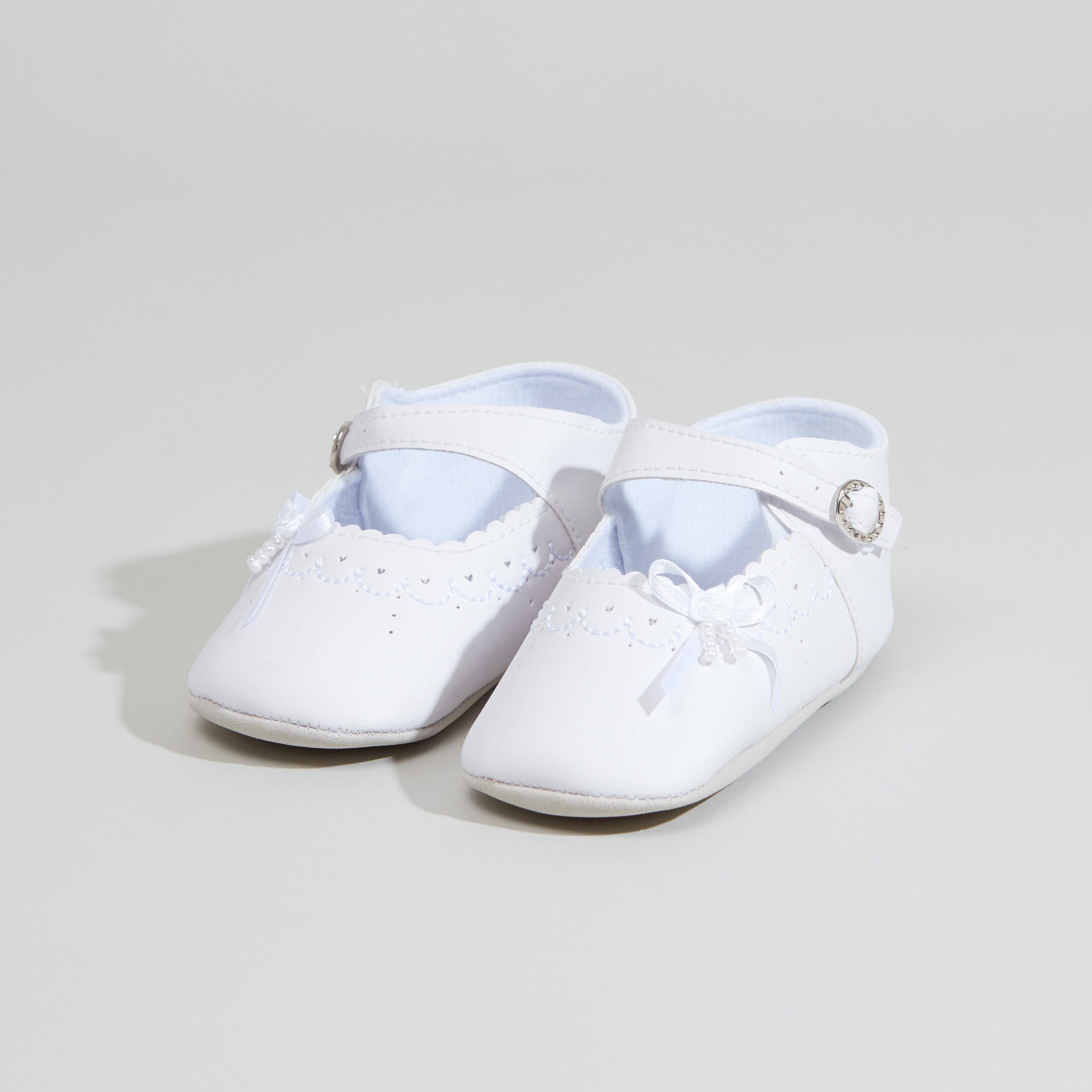 Stitch and Bow Detail Shoes with Pin Buckle Closure-baby-feeding-bibs-image-2