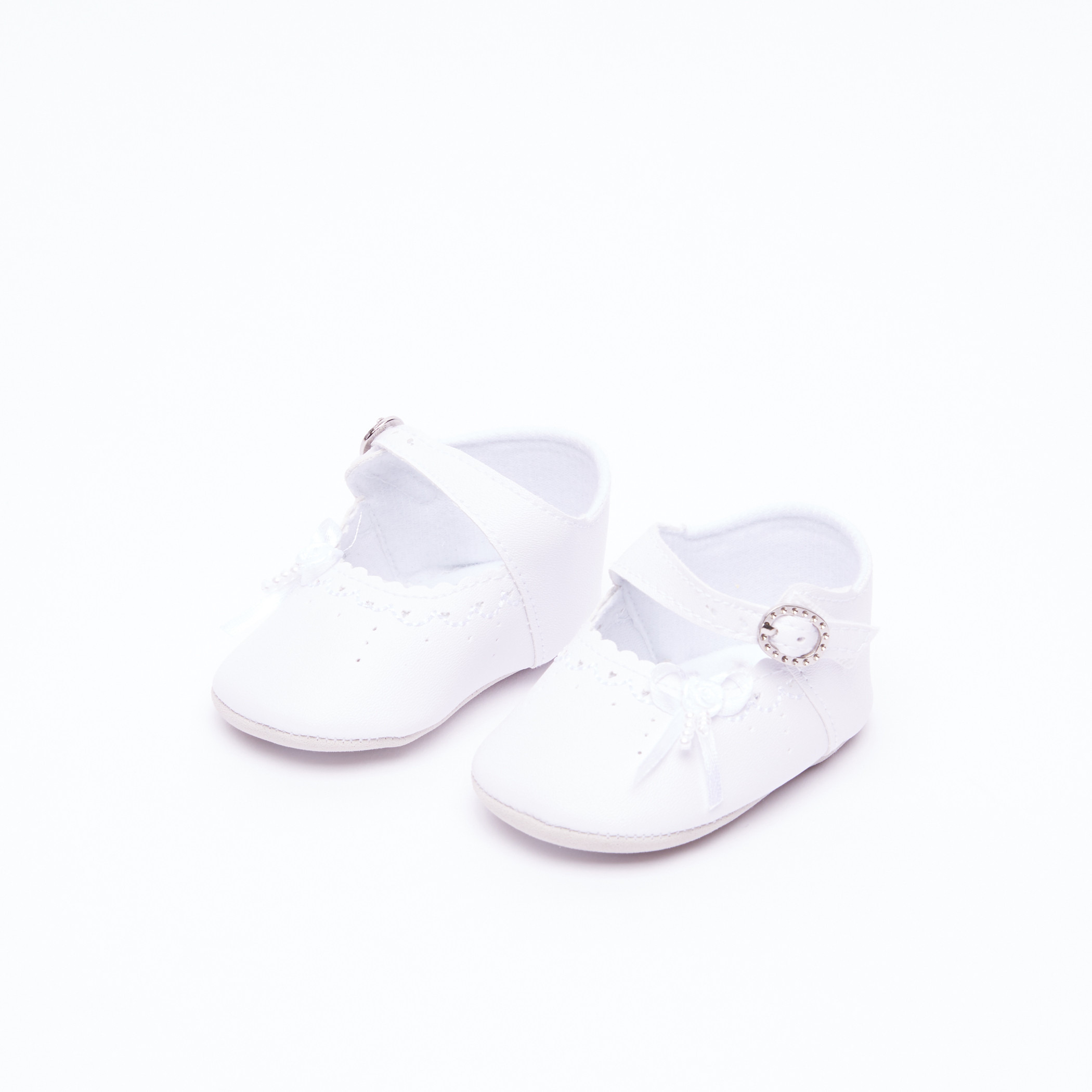 Juniors Perforated Booties with Buckle Closure-baby-girls-shoes-booties-image-1