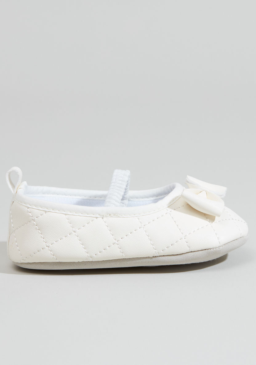 Juniors Quilted Slip-On Shoes with Bow Detail-Booties-image-0