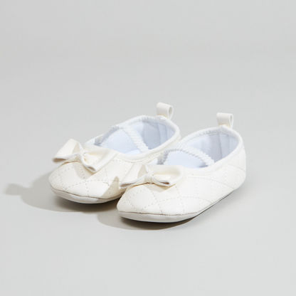 Juniors Quilted Slip-On Shoes with Bow Detail