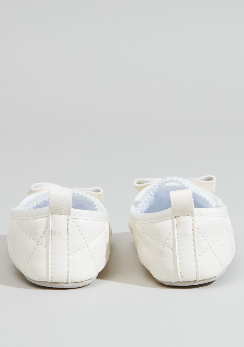 Juniors Quilted Slip-On Shoes with Bow Detail-Booties-image-2