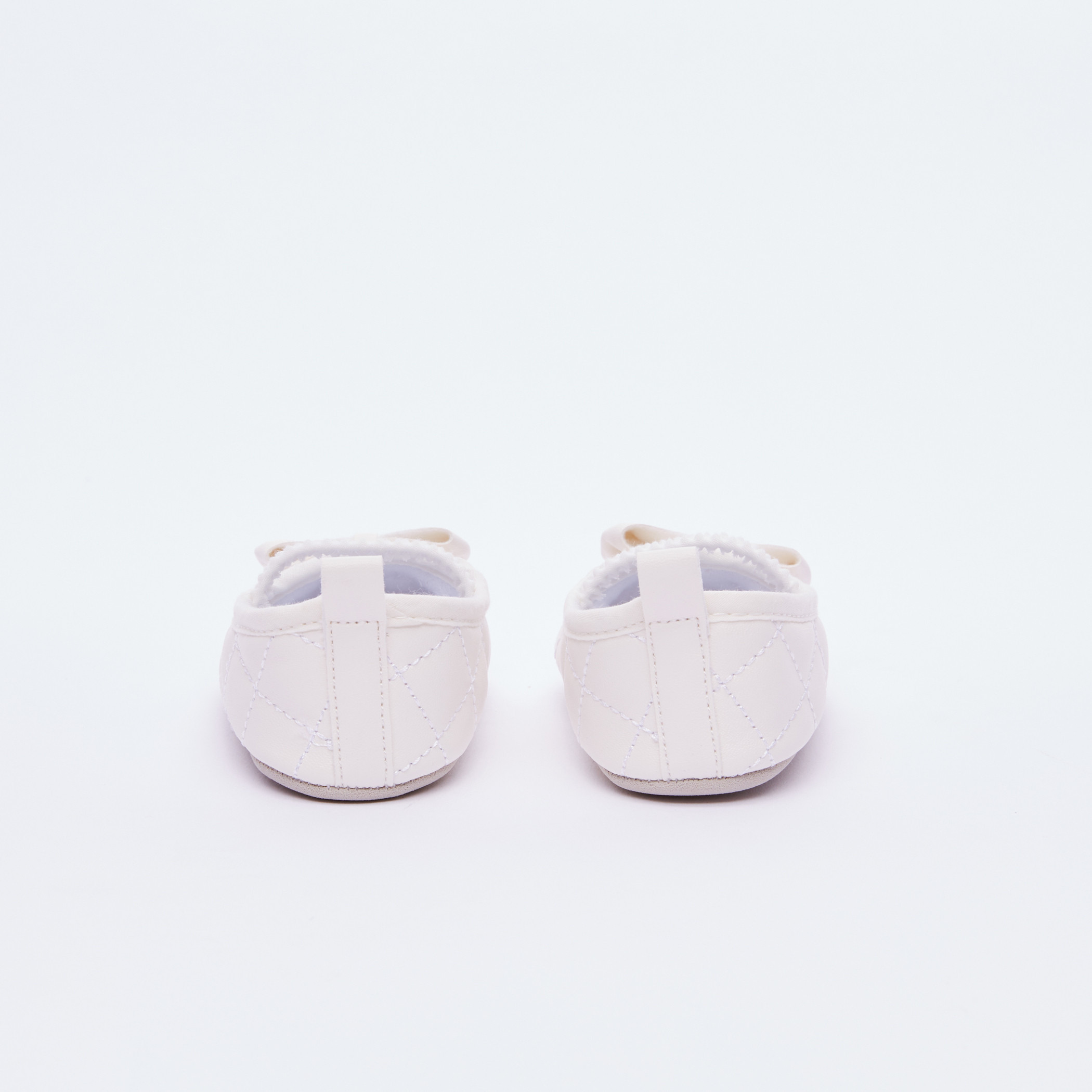 Juniors Textured Shoes with Bow Detail and Elasticised Strap-baby-girls-shoes-sandals-image-3