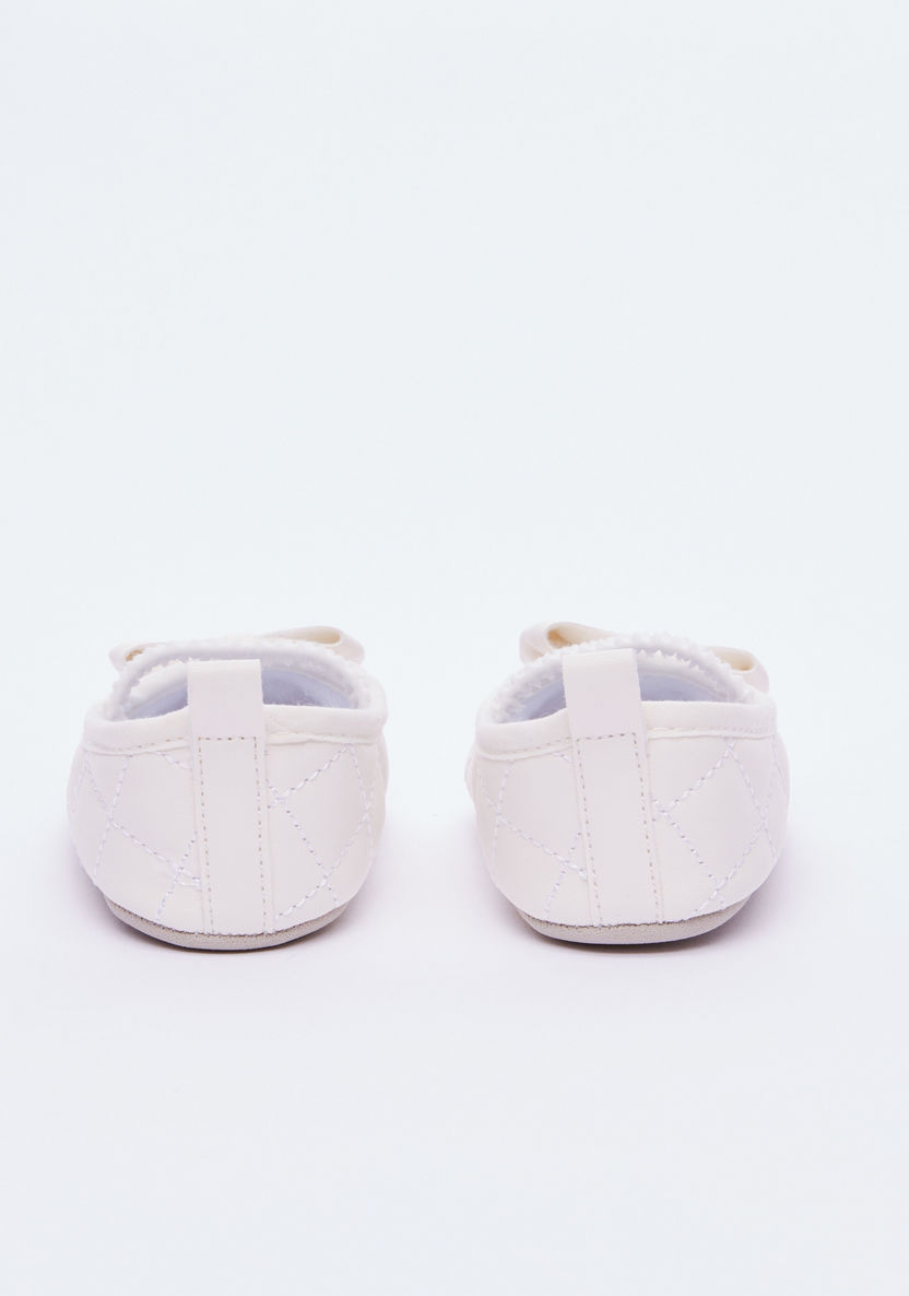 Juniors Textured Shoes with Bow Detail and Elasticised Strap-Booties-image-2