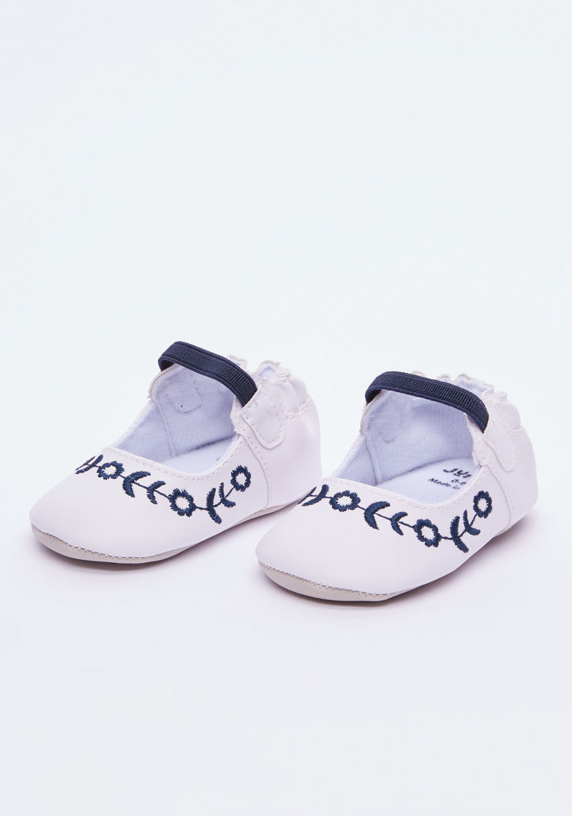 Juniors Embroidered Booties with Elasticised Strap-Booties-image-0
