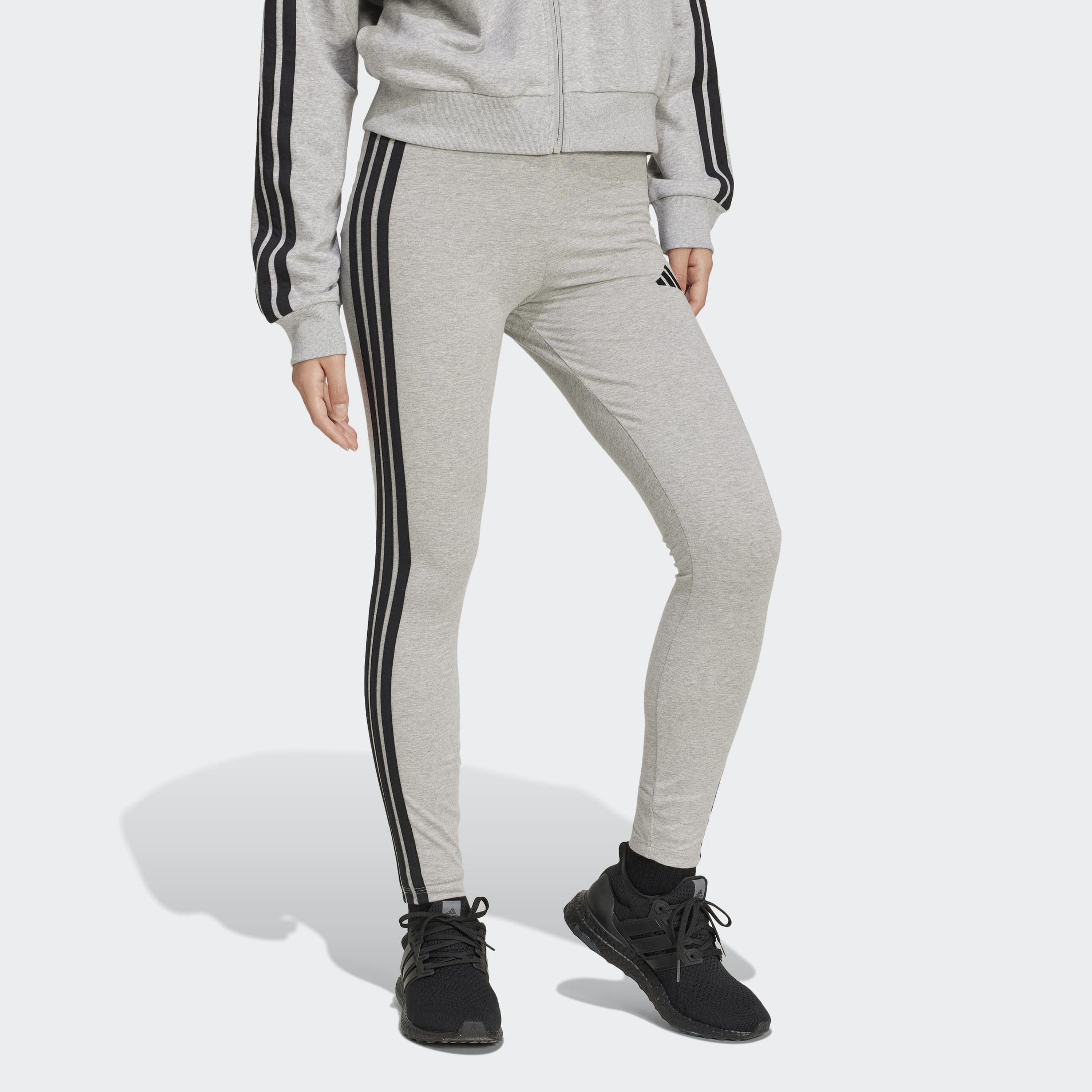 adidas Women's Essentials 3-Stripes Cotton Leggings JE0067 | OE-women-clothing-bottoms-leggings-image-2