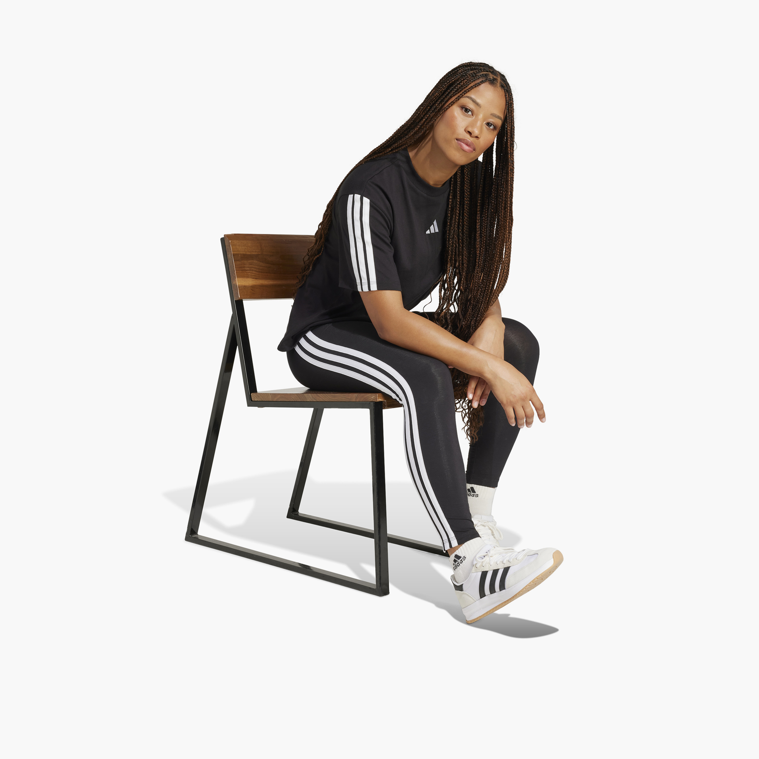 أديداس - فيزون رياضي أساسي بثلاثة خطوط - للنساء-women-clothing-bottoms-leggings-image-2