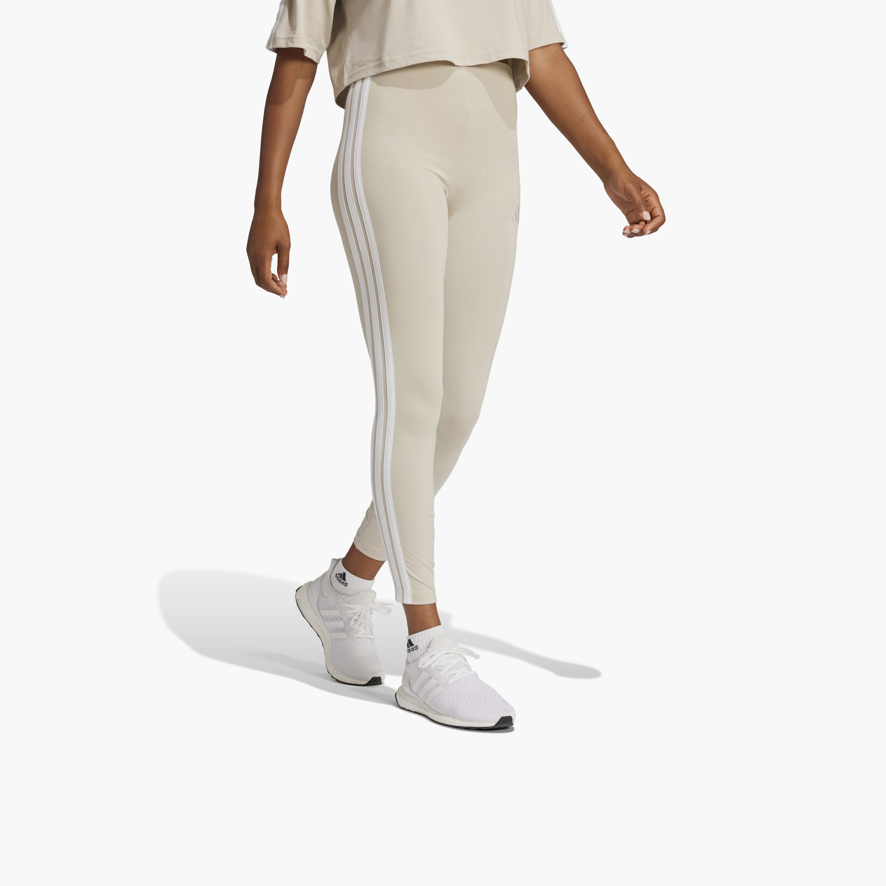 adidas Women's Essentials 3-Stripes Cotton Leggings W 3S SJ LEG | OE-women-clothing-bottoms-leggings-image-2