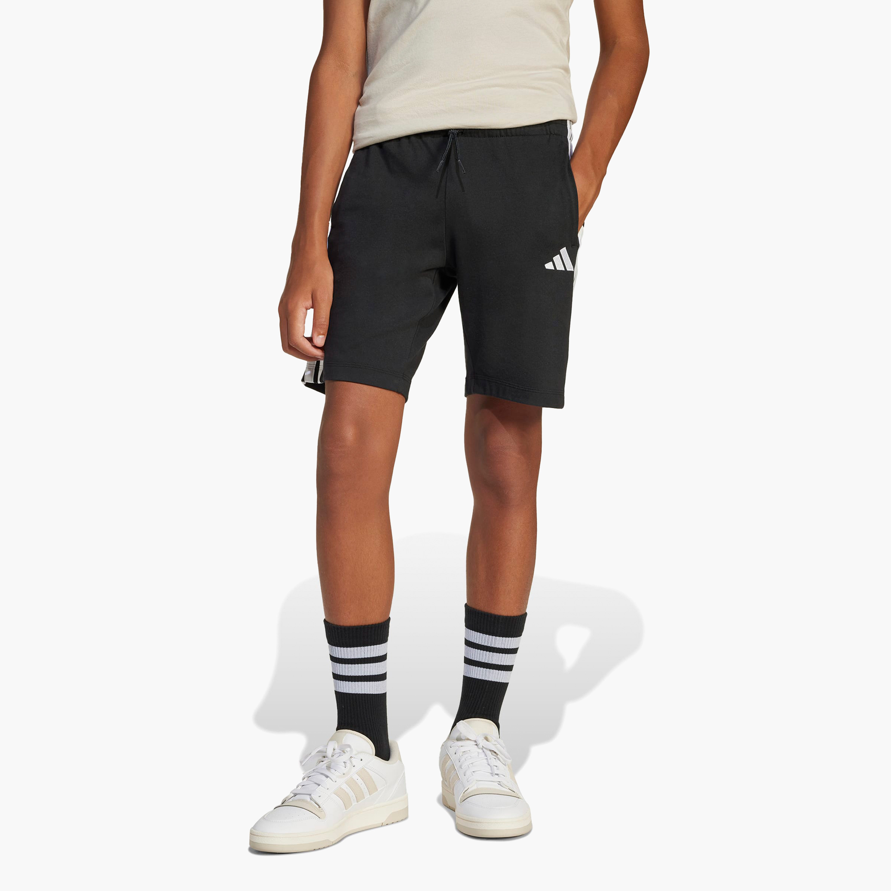 adidas Logo Print Shorts with Drawstring Closure-boys-clothing-bottoms-shorts-image-1