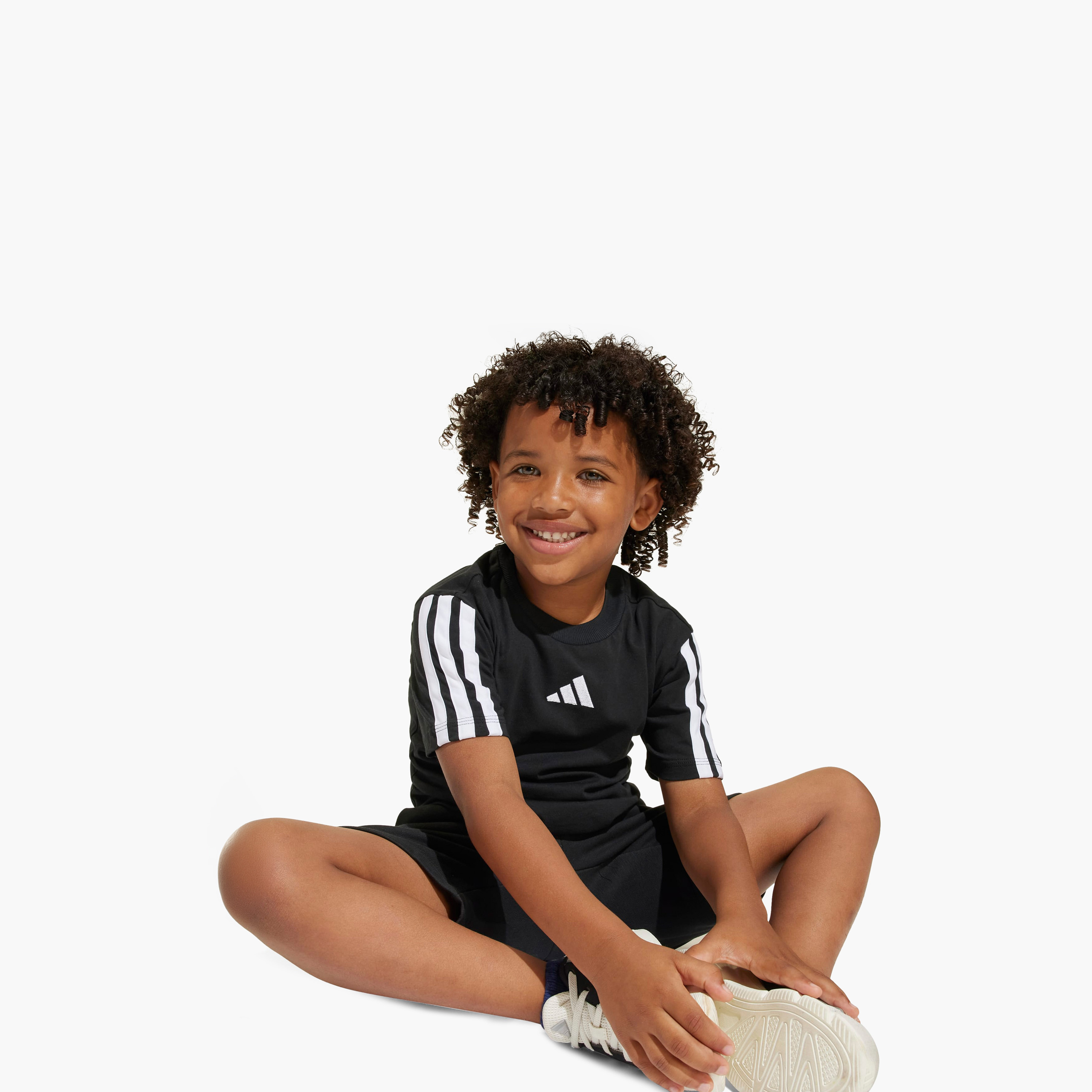 adidas Crew Neck Short Sleeve T-shirt with Logo Print-boys-clothing-sportswear-tops-image-5