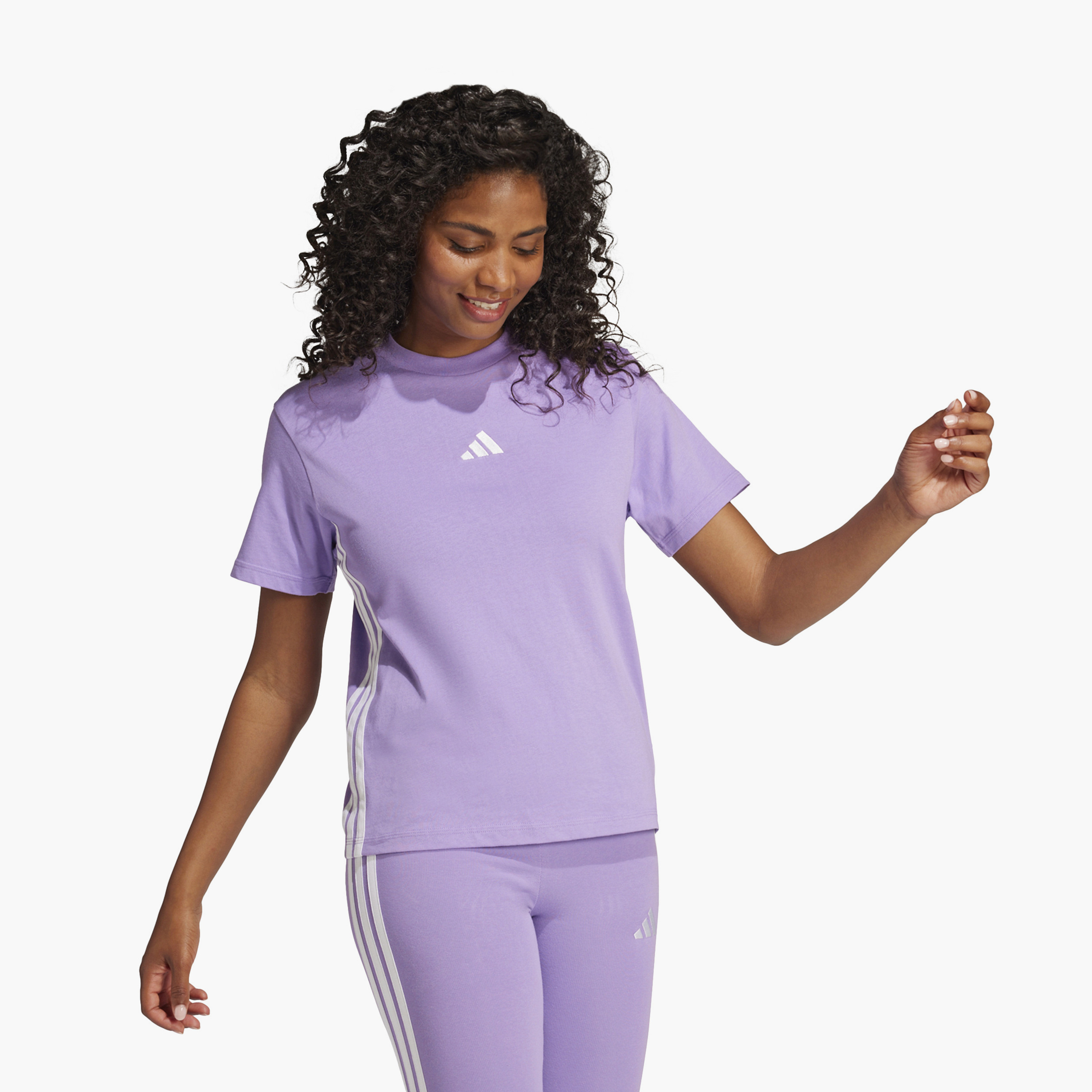 adidas Women's Essentials 3-Stripes Cotton T-Shirt W 3S SJ T | OE-sports-women-clothing-tshirtsandvests-image-2