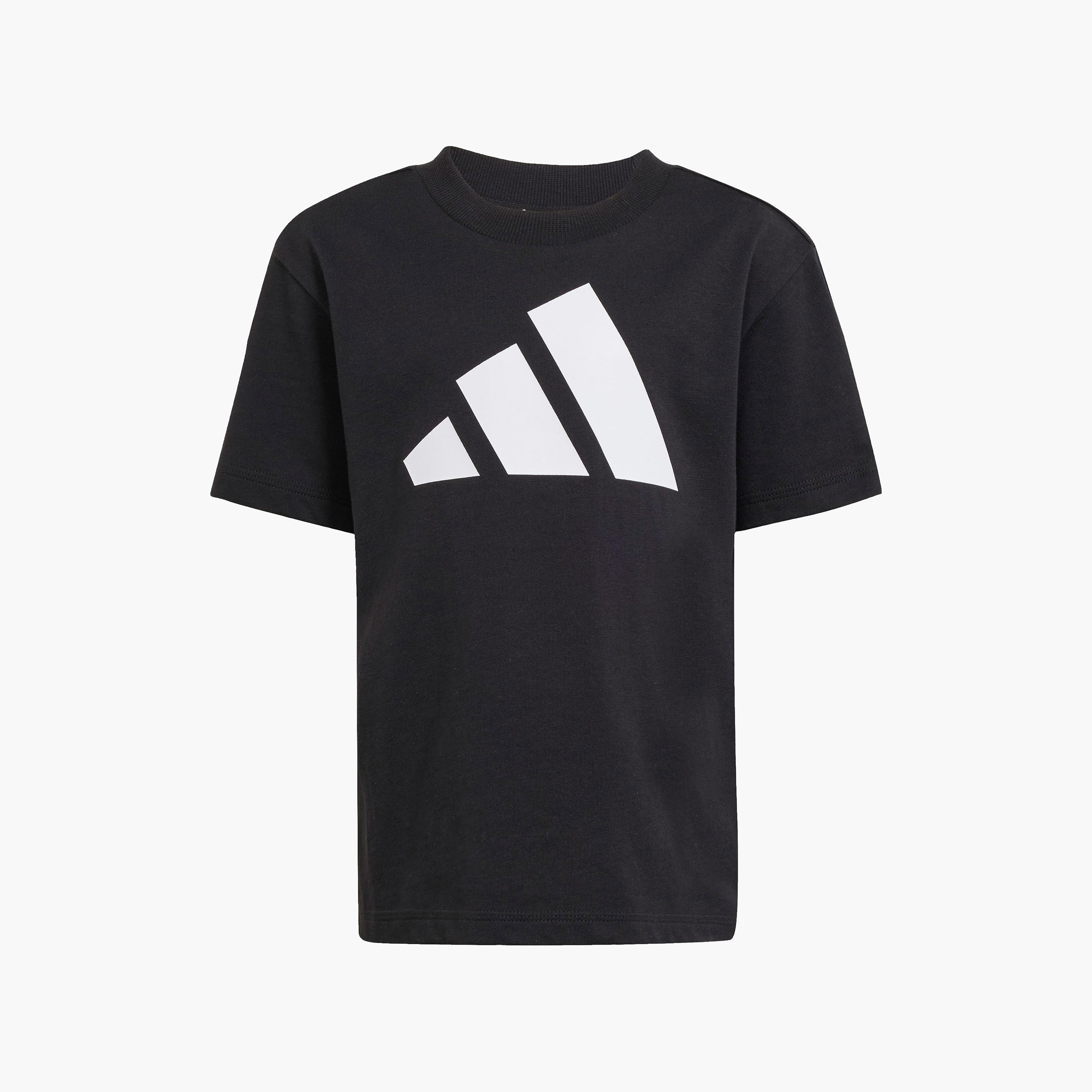 adidas Crew Neck Short Sleeve T-shirt with Logo Print-boys-clothing-sportswear-tops-image-2
