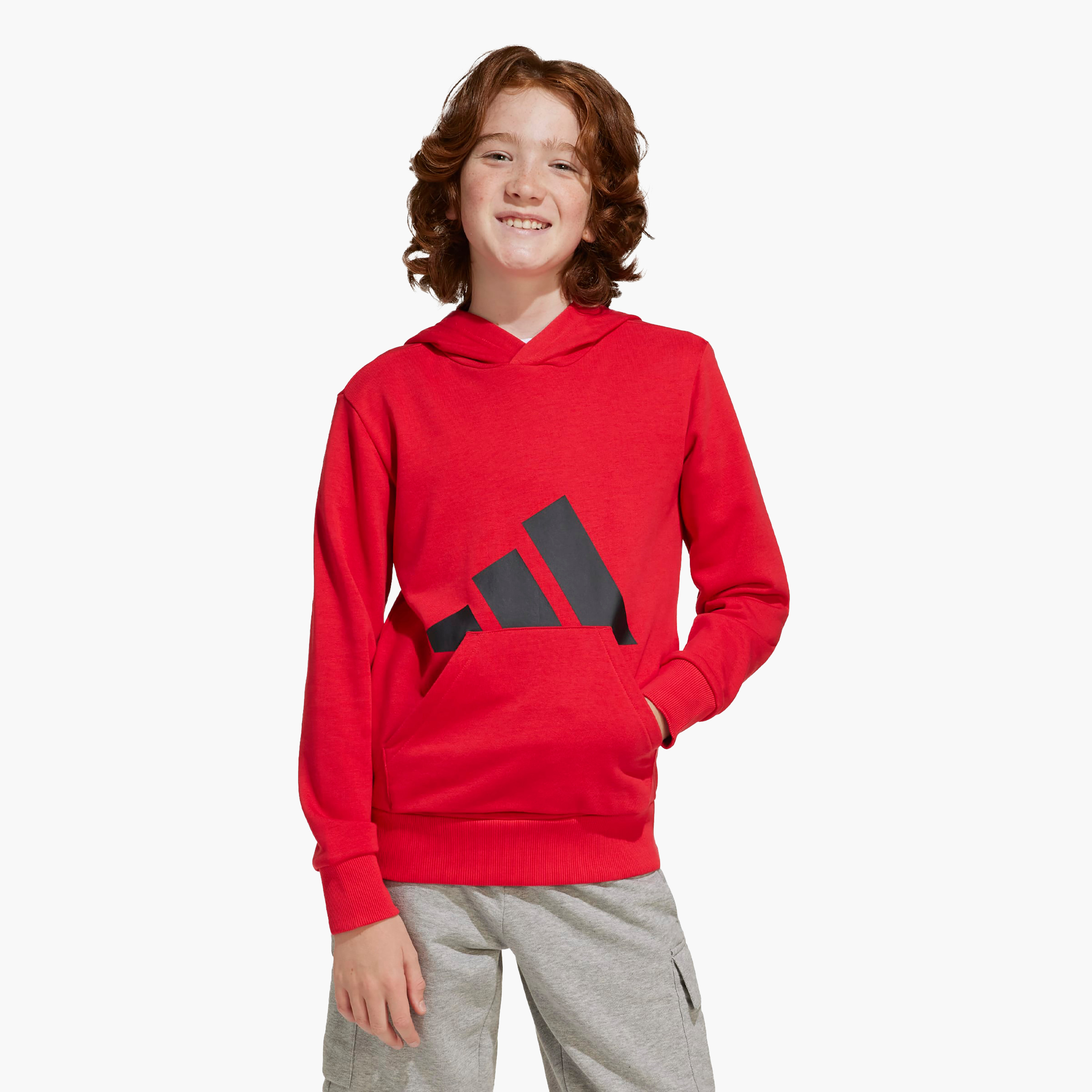 adidas Boys Hooded Sweatshirt with Kangaroo Pockets - Long Sleeves-boys-clothing-sweatshirts-image-1