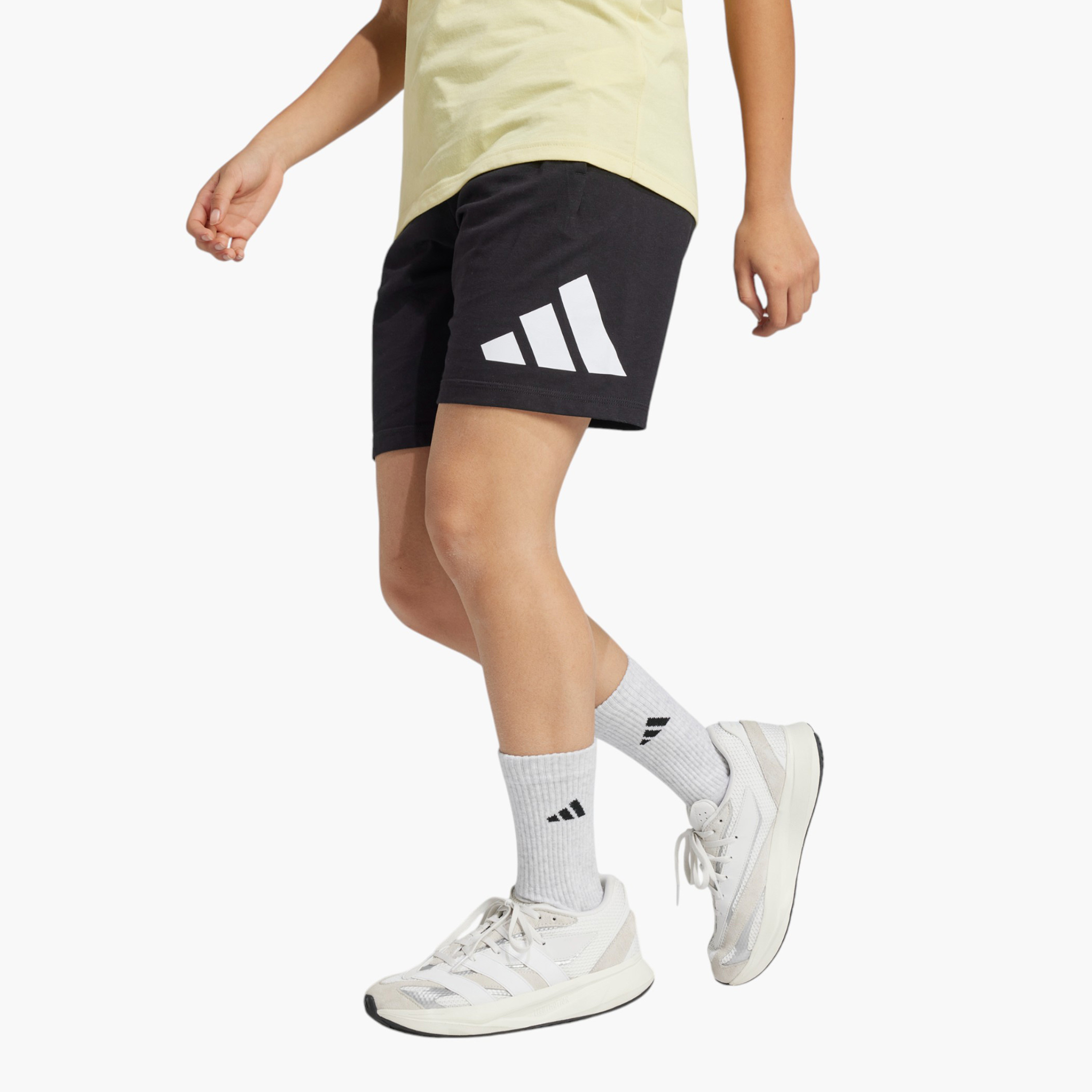adidas Logo Print Shorts with Elasticated Waistband and Pockets-boys-clothing-sportswear-bottoms-image-2
