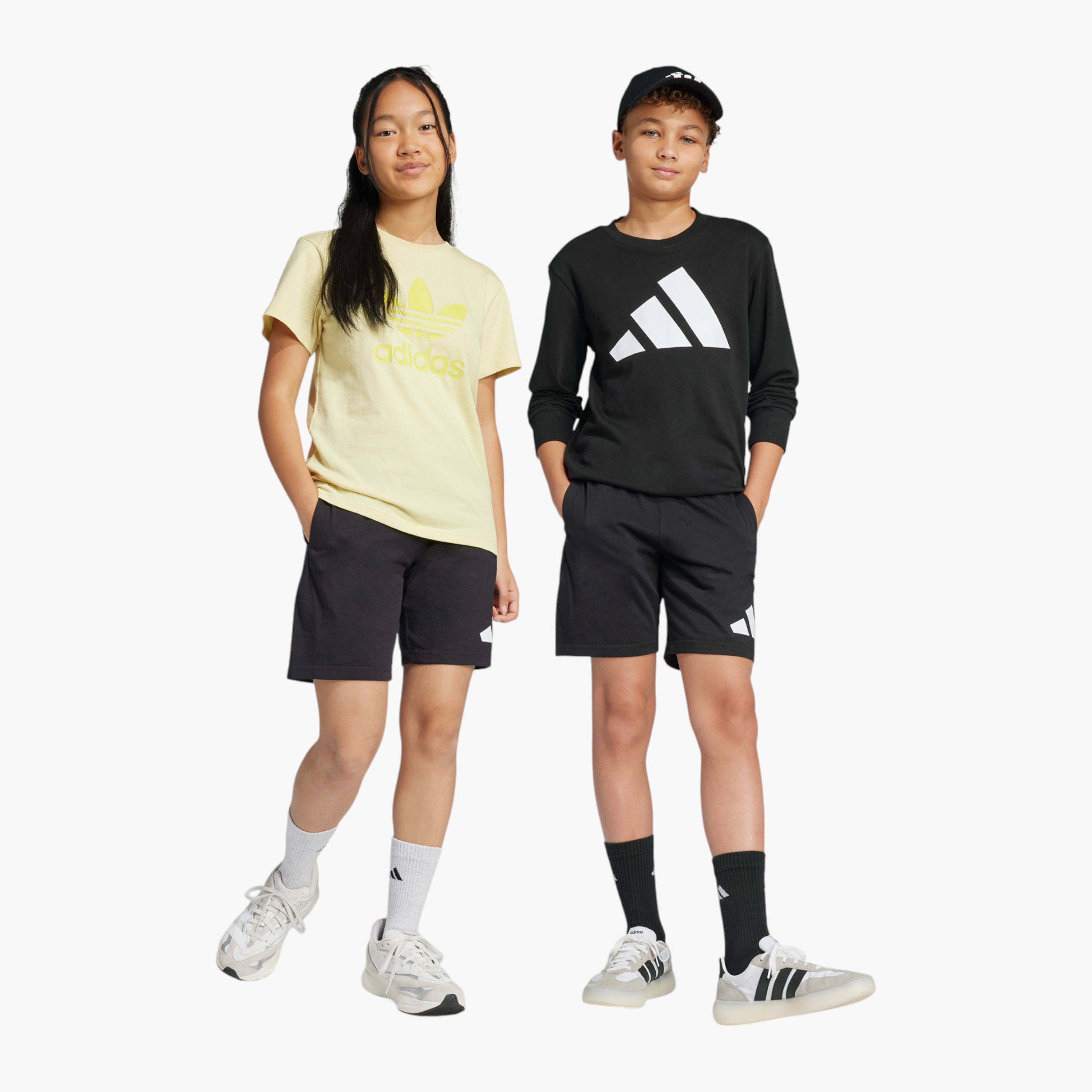 adidas Logo Print Shorts with Elasticated Waistband and Pockets-boys-clothing-sportswear-bottoms-image-5