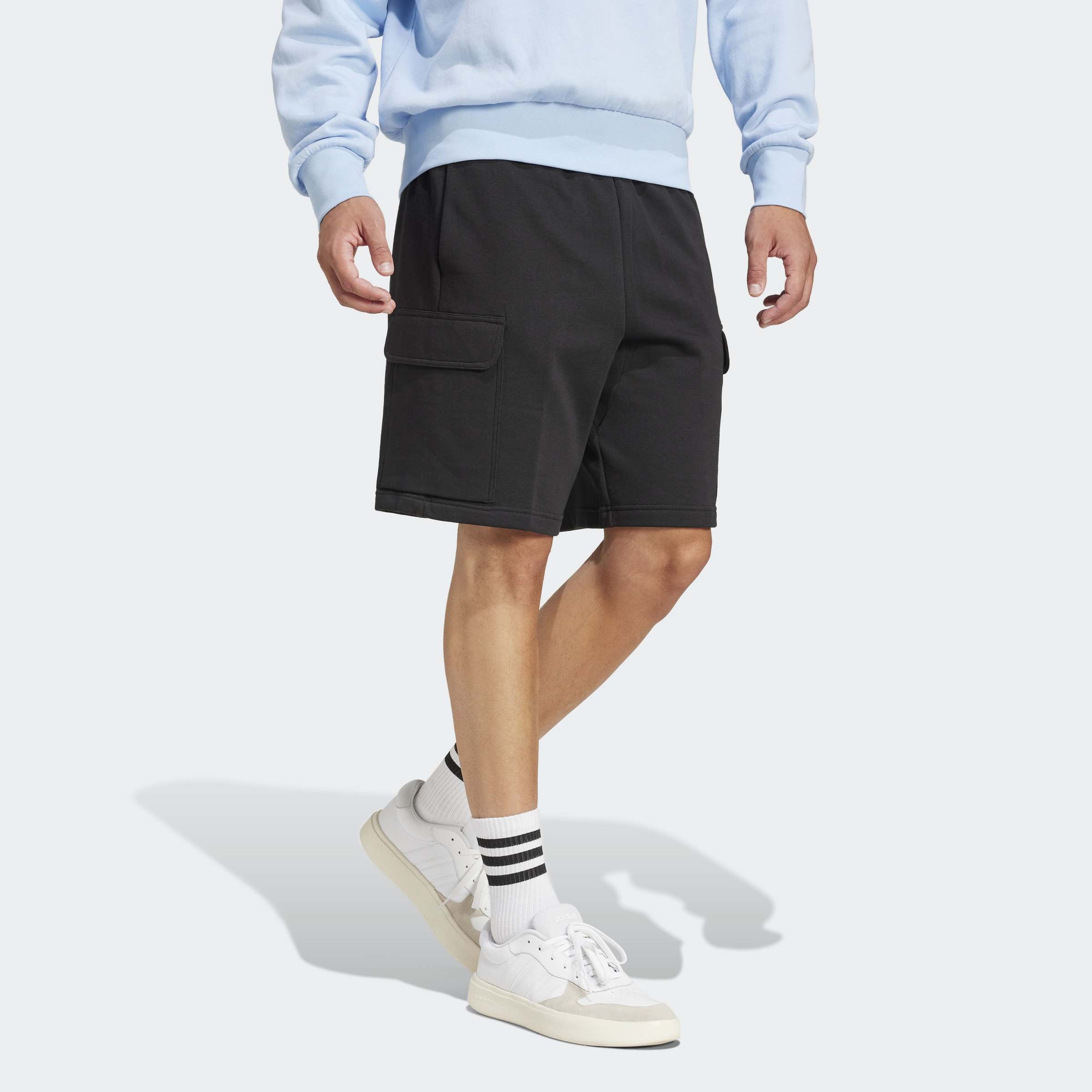 adidas Men Essentials Feel Cozy Fleece Cargo Shorts-men-clothing-bottoms-shorts-image-2