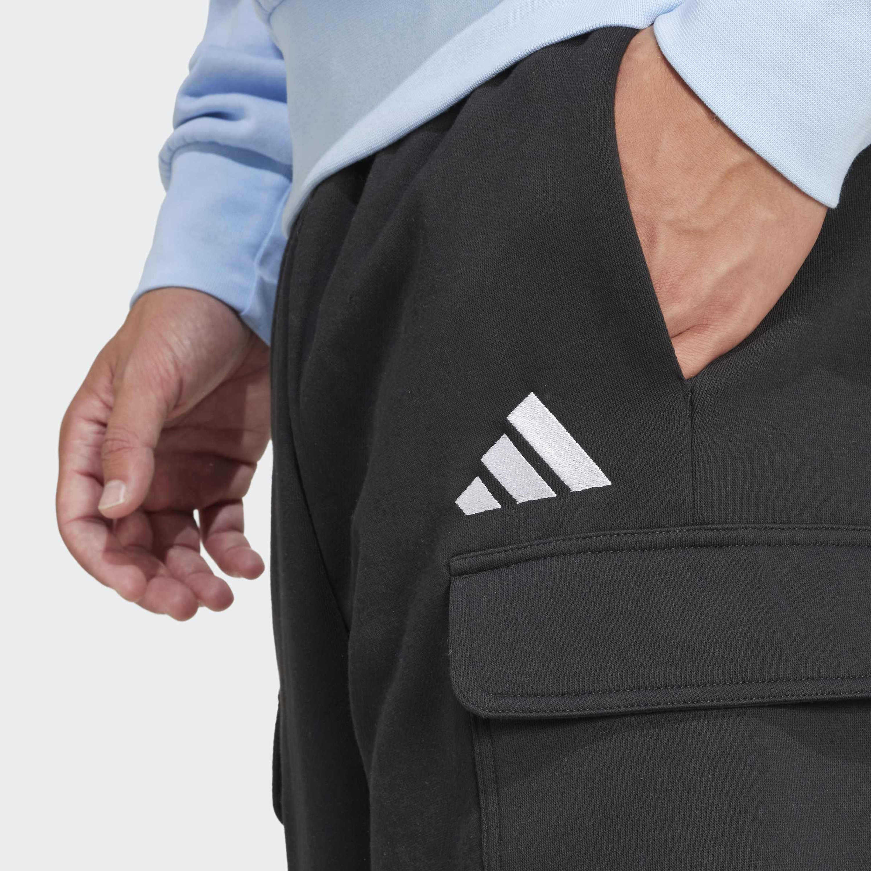 adidas Men Essentials Feel Cozy Fleece Cargo Shorts-men-clothing-bottoms-shorts-image-5