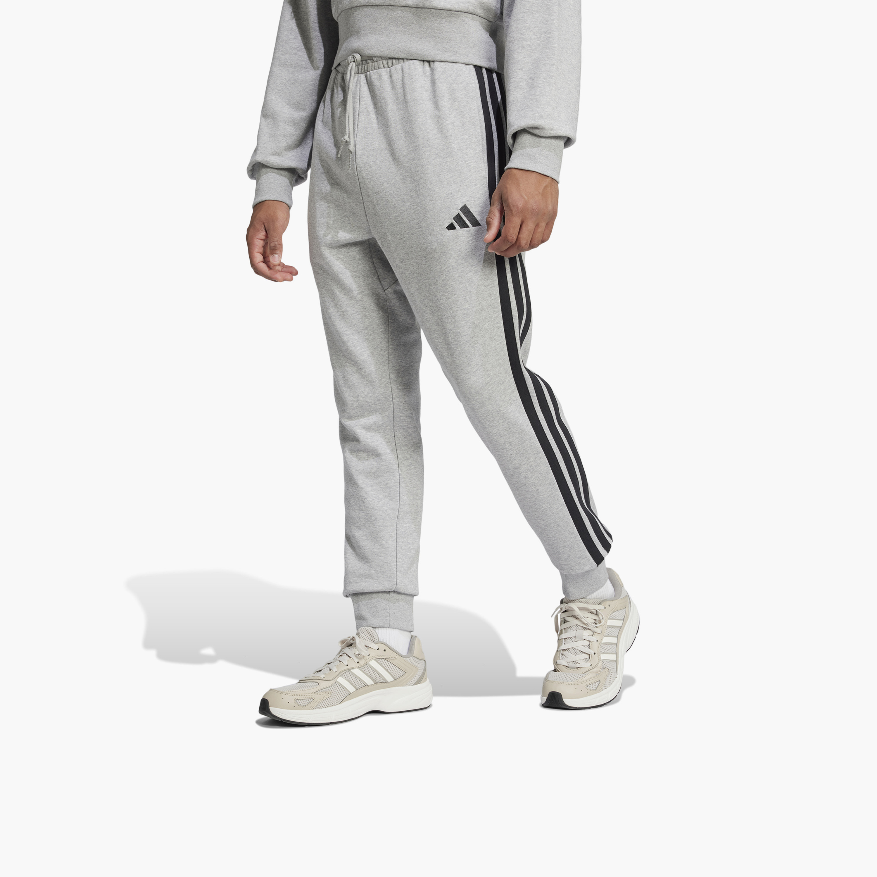 Adidas Men Essentials French Terry Tapered Cuff 3-Stripes Joggers | OE-sports-men-clothing-bottoms-image-10