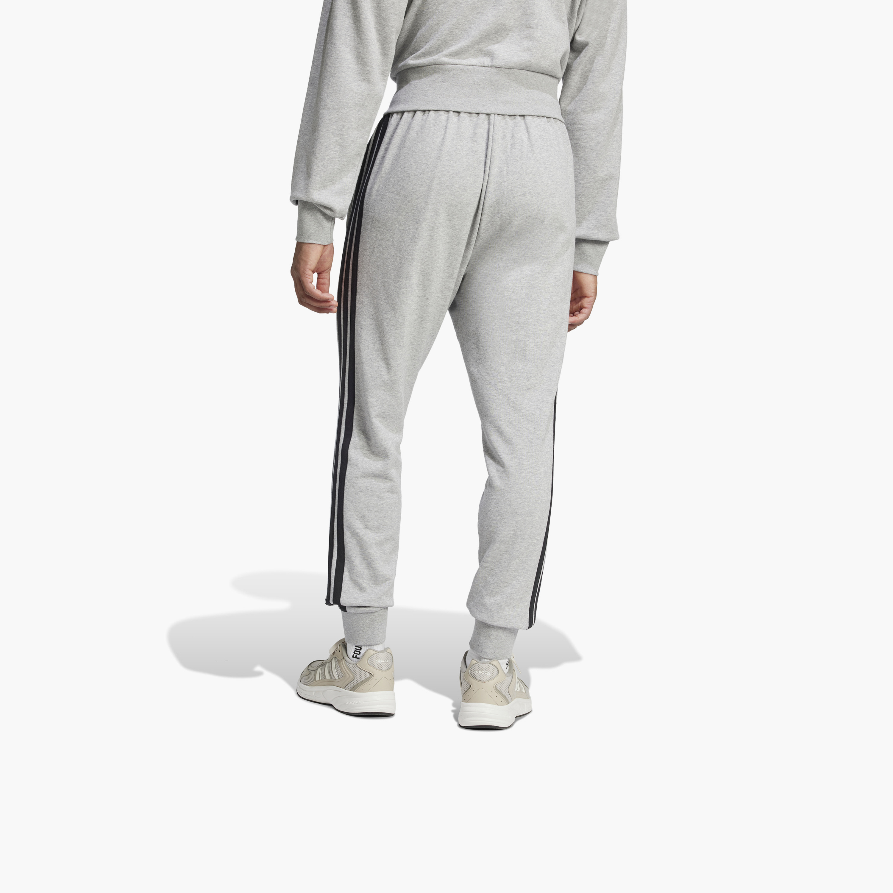 Adidas Men Essentials French Terry Tapered Cuff 3-Stripes Joggers | OE-sports-men-clothing-bottoms-image-12