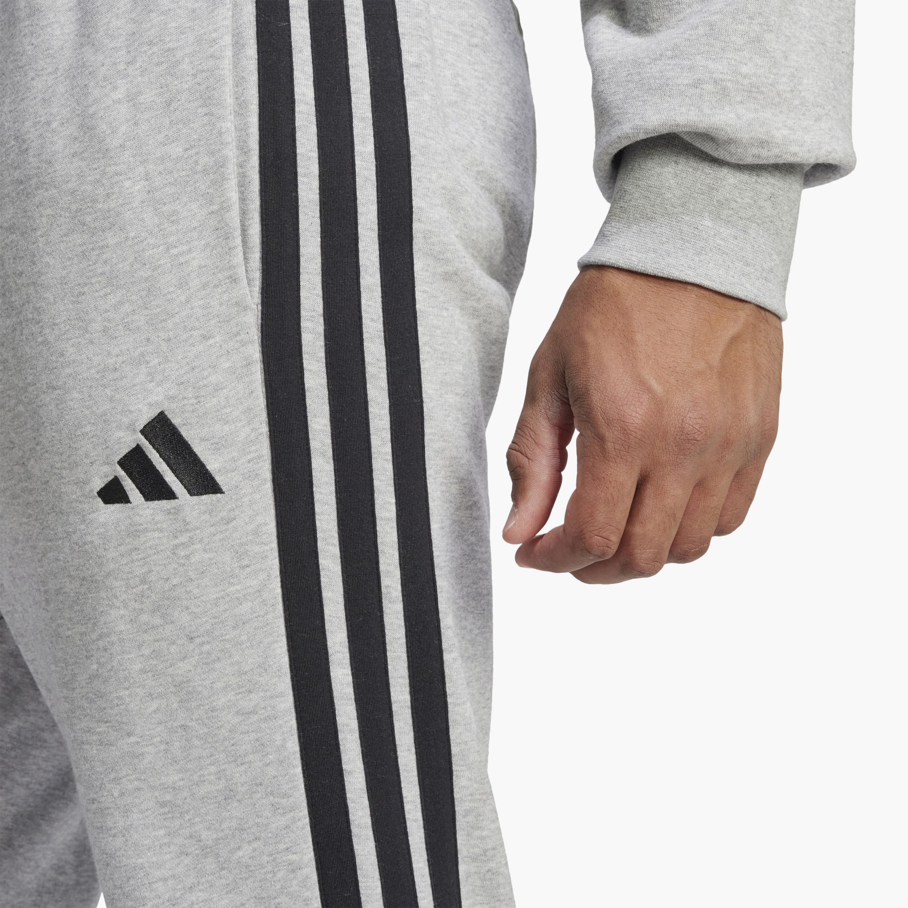 Adidas Men Essentials French Terry Tapered Cuff 3-Stripes Joggers | OE-sports-men-clothing-bottoms-image-4