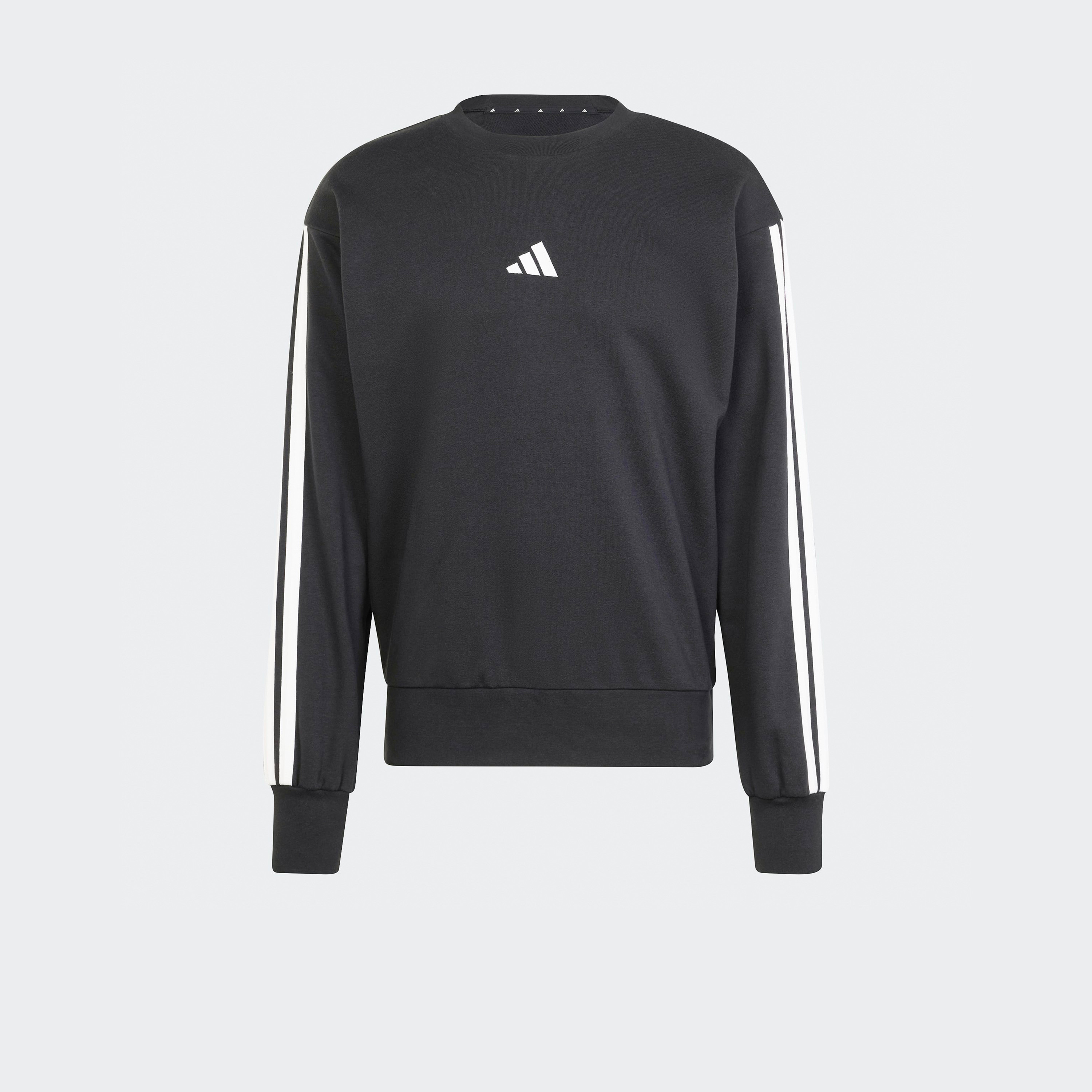 اديداس - سويت شيرت رجالي أساسي شعار ثلاثة خطوط قماش تيري فرنسي-men-clothing-sportswearandactivewear-hoodiesandsweatshirts-image-6