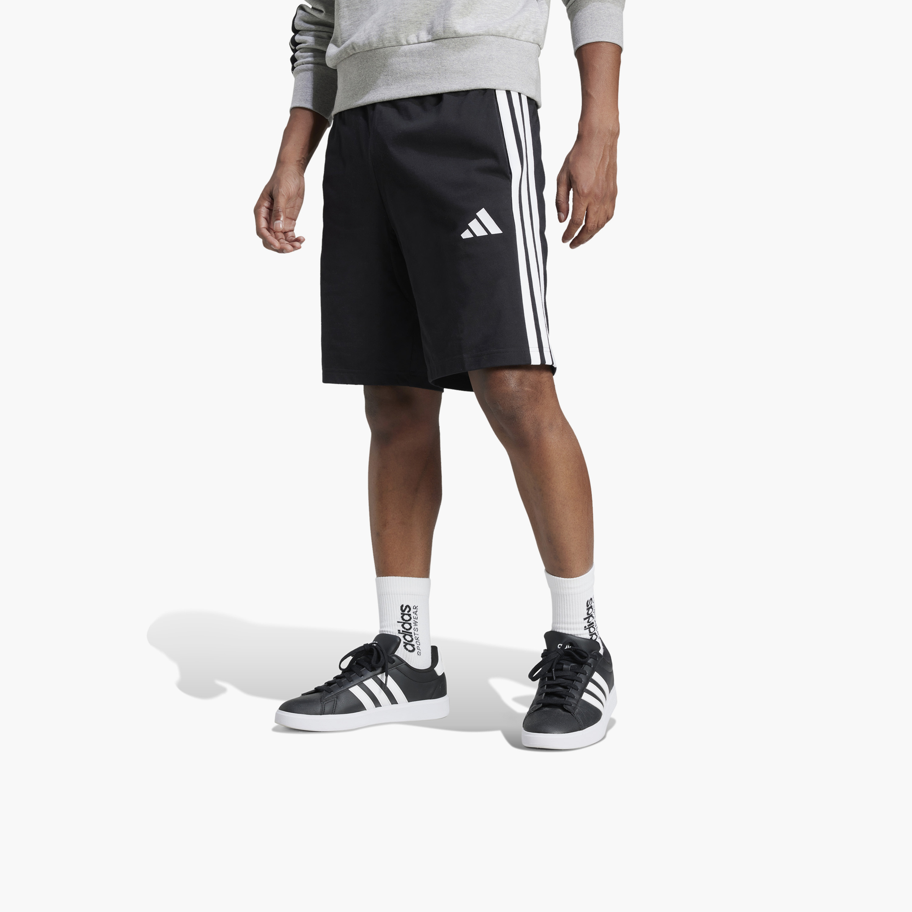 Adidas Men Essentials Single Jersey 3-Stripes Shorts | OE-men-clothing-bottoms-shorts-image-9