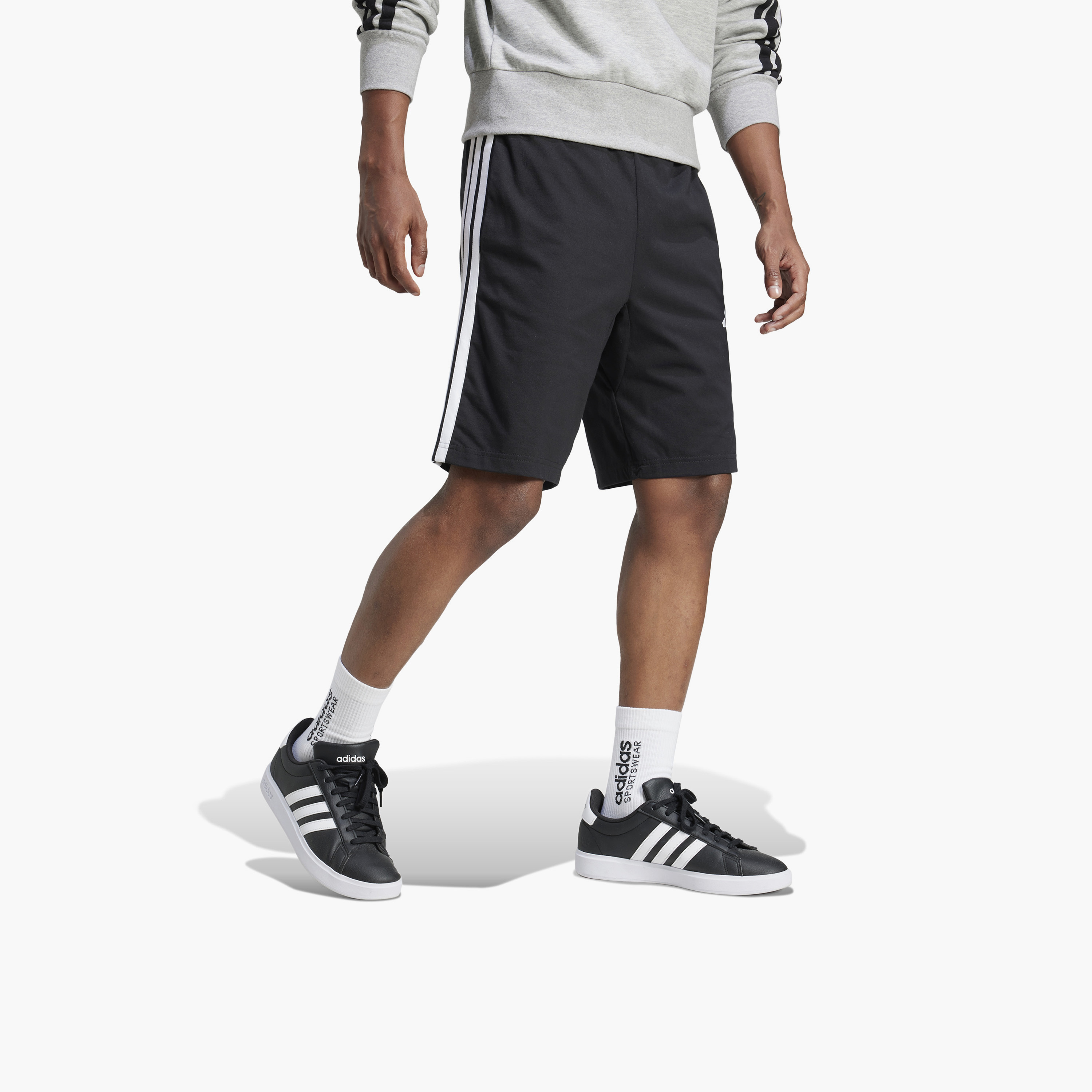 Adidas Men Essentials Single Jersey 3-Stripes Shorts | OE-men-clothing-bottoms-shorts-image-10