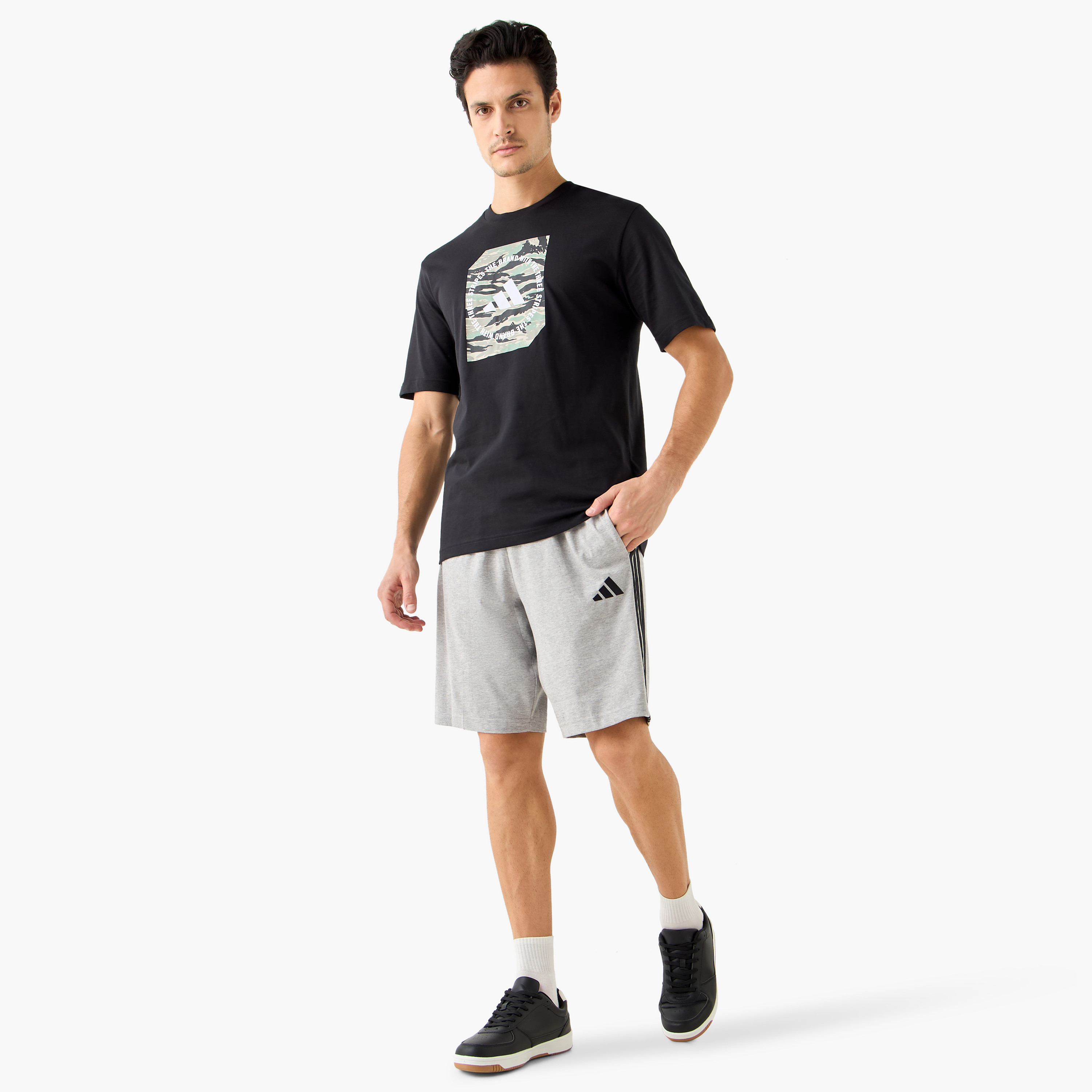 Adidas Men Essentials Single Jersey 3-Stripes Shorts | OE-men-clothing-bottoms-shorts-image-2