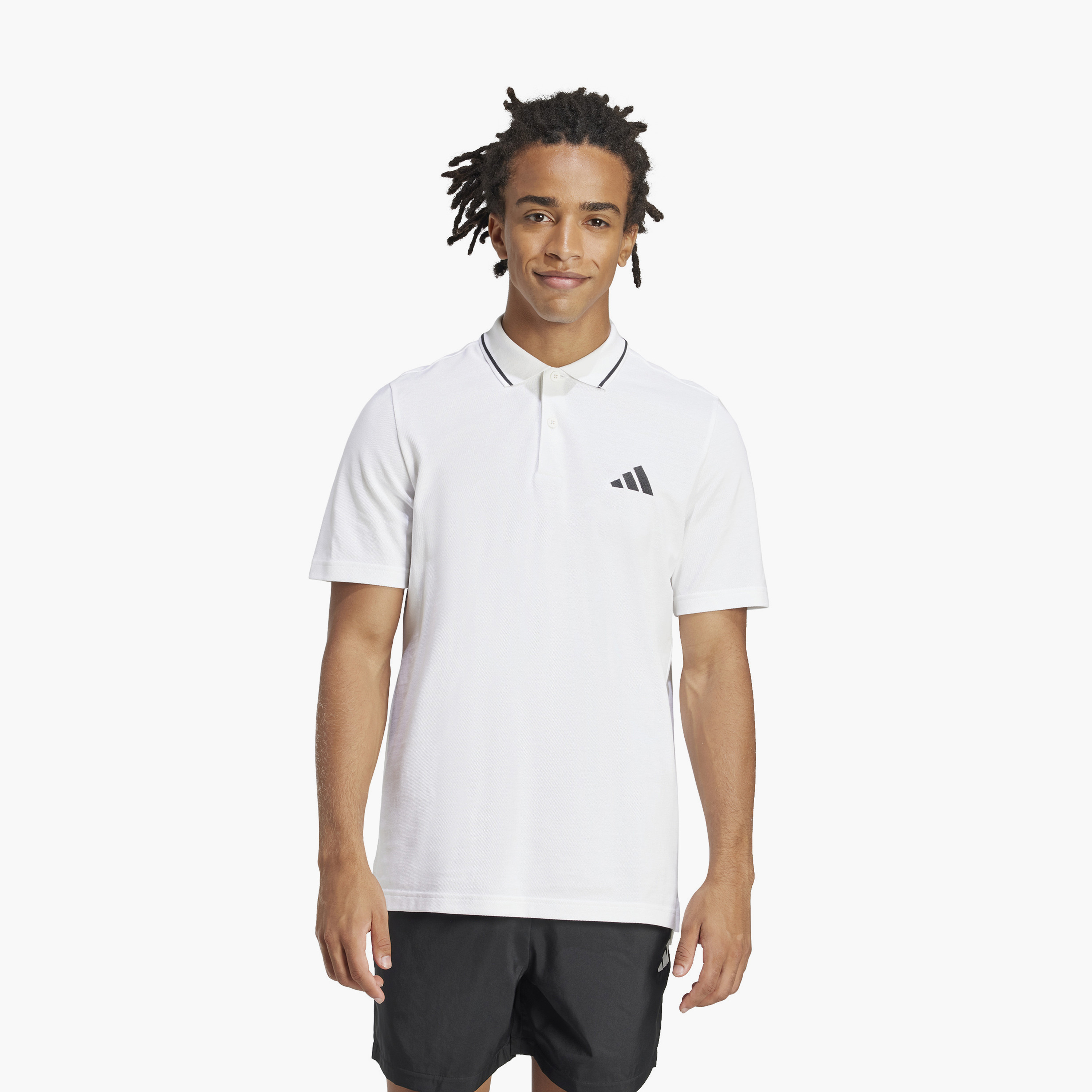 أديداس - تي شيرت أساسي - شعار صغير - بيكيه بولو - للرجال-men-clothing-tshirtsandpolos-polos-image-10