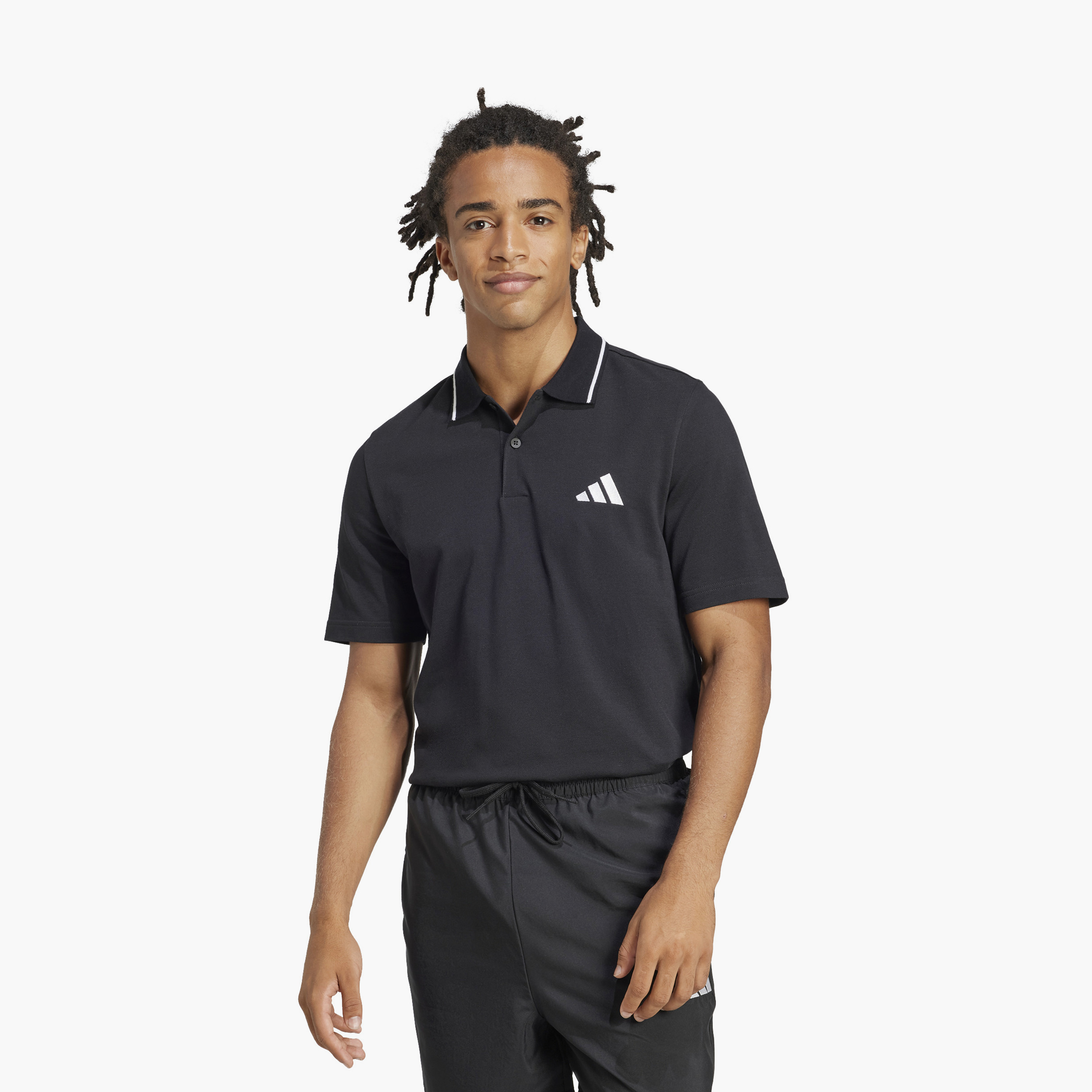 أديداس - تي شيرت أساسي - شعار صغير - بيكيه بولو - للرجال-men-clothing-tshirtsandpolos-polos-image-16