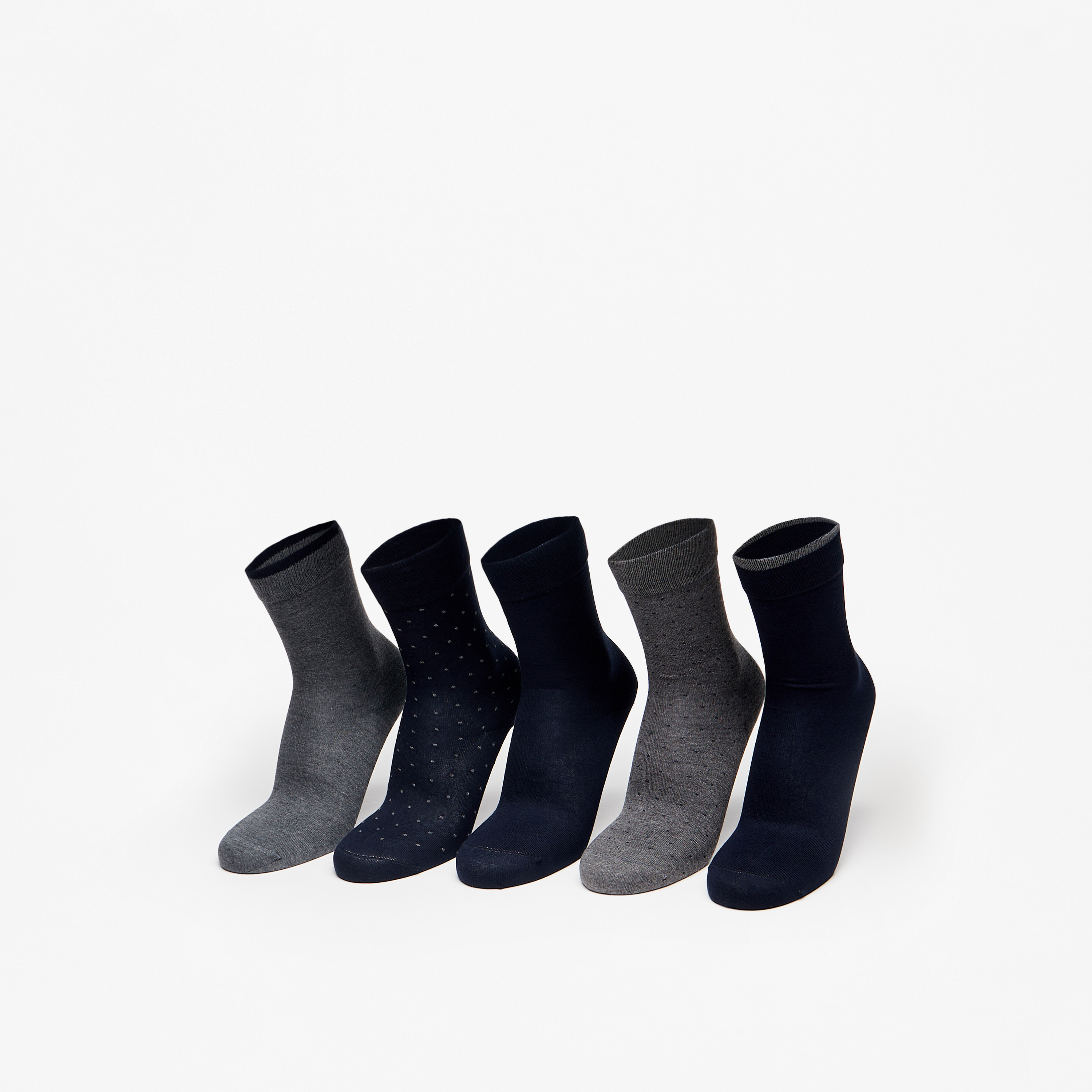 جوارب بطول متوسط خيرزان وطبعات من دوتشيني - طقم من 5 أزواج-men-socks-image-1