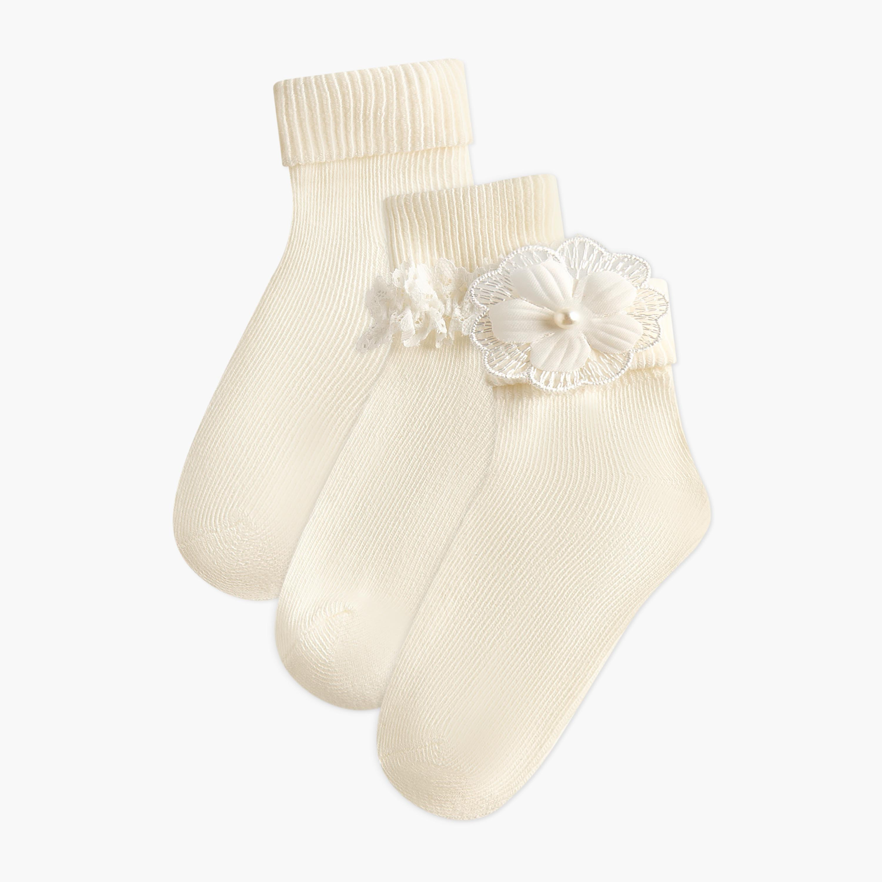 Pack of 3 Barefeet Girls Socks Ankle Length Assorted Design-girls-accessories-socks-image-1