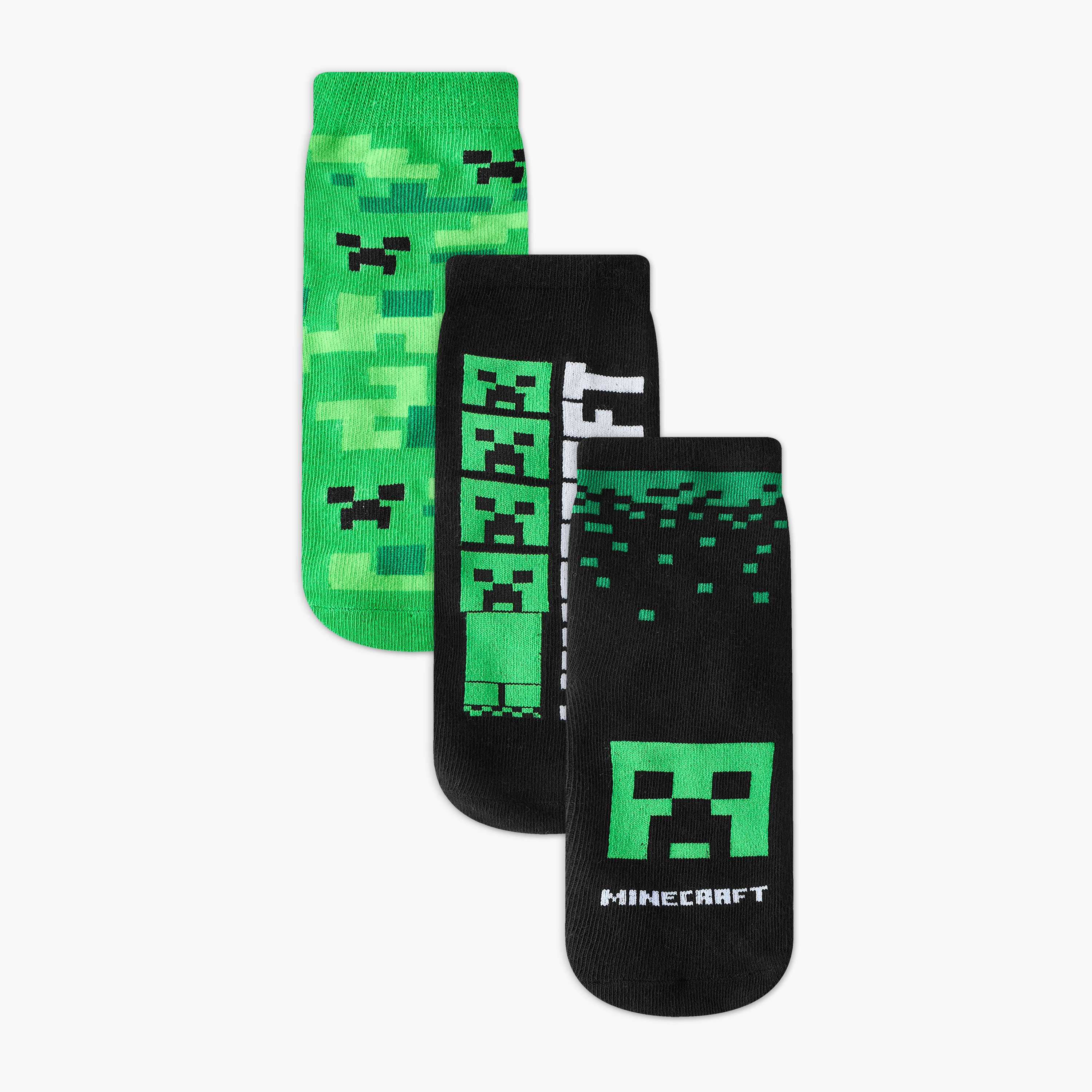 طقم جوارب 3 أزواج بطبعات ماين كرافت للأولاد-girls-accessories-socks-image-1