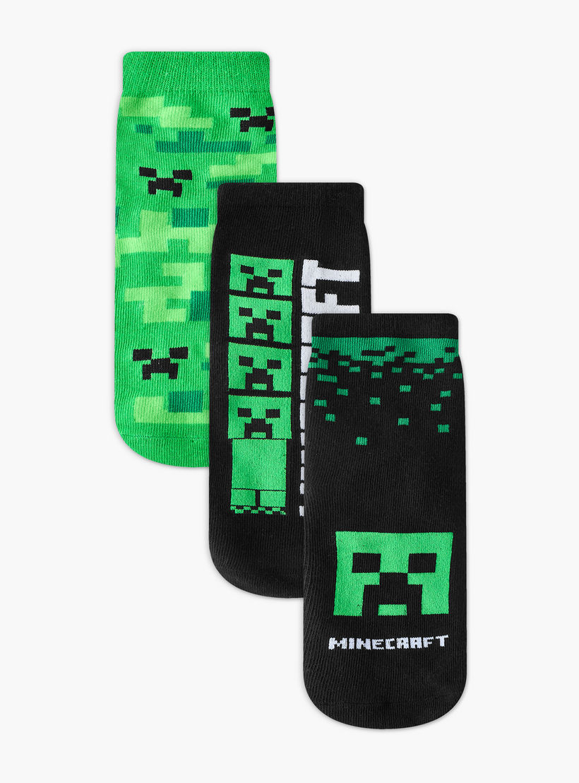 طقم جوارب 3 أزواج بطبعات ماين كرافت للأولاد-girls-accessories-socks-image-1