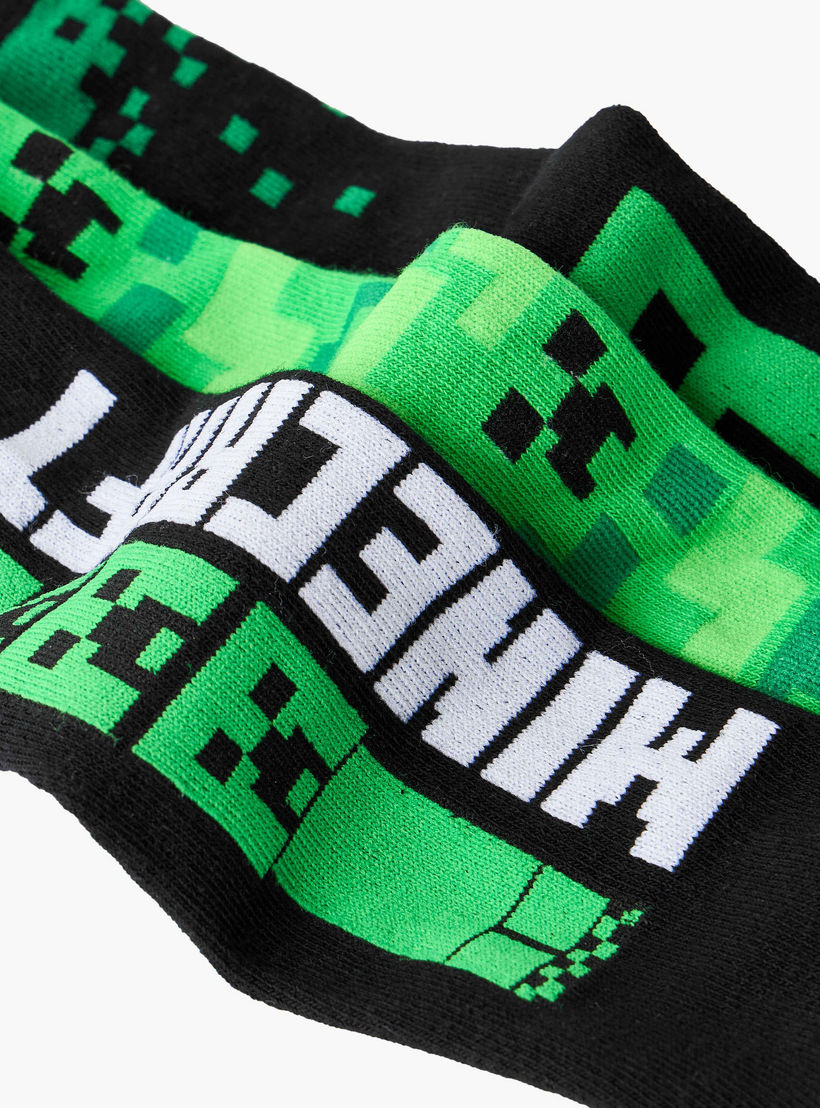 طقم جوارب 3 أزواج بطبعات ماين كرافت للأولاد-girls-accessories-socks-image-4