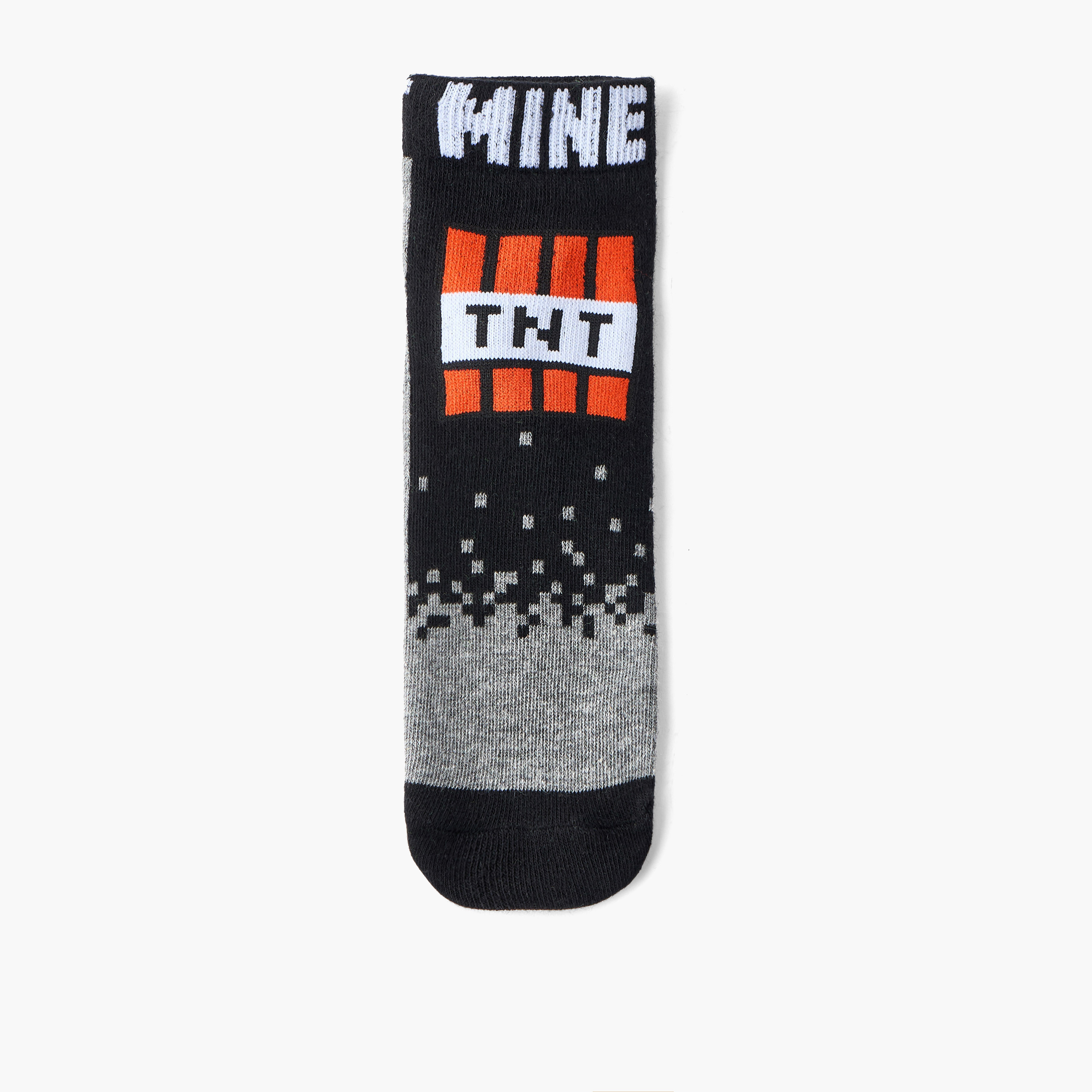 Pack of 5 - Boys Ankle Socks with Minecraft Print-girls-accessories-socks-image-3