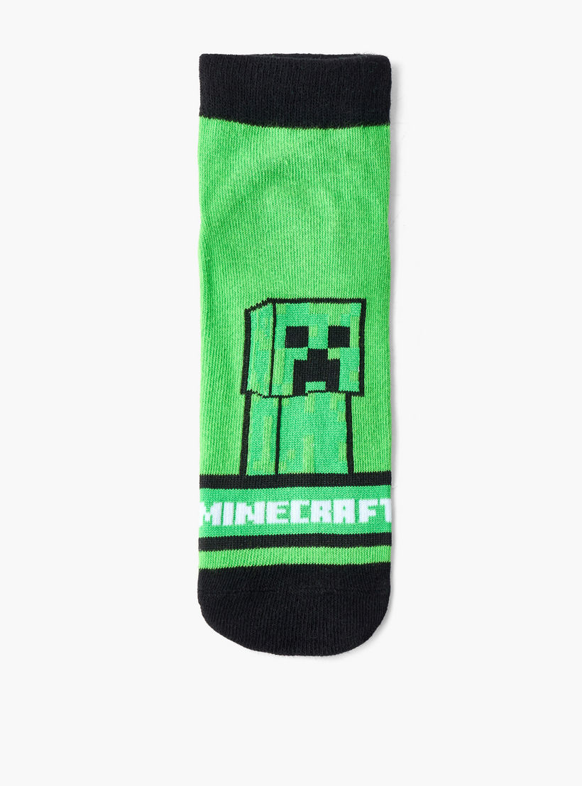 Pack of 5 - Boys Ankle Socks with Minecraft Print-girls-accessories-socks-image-4