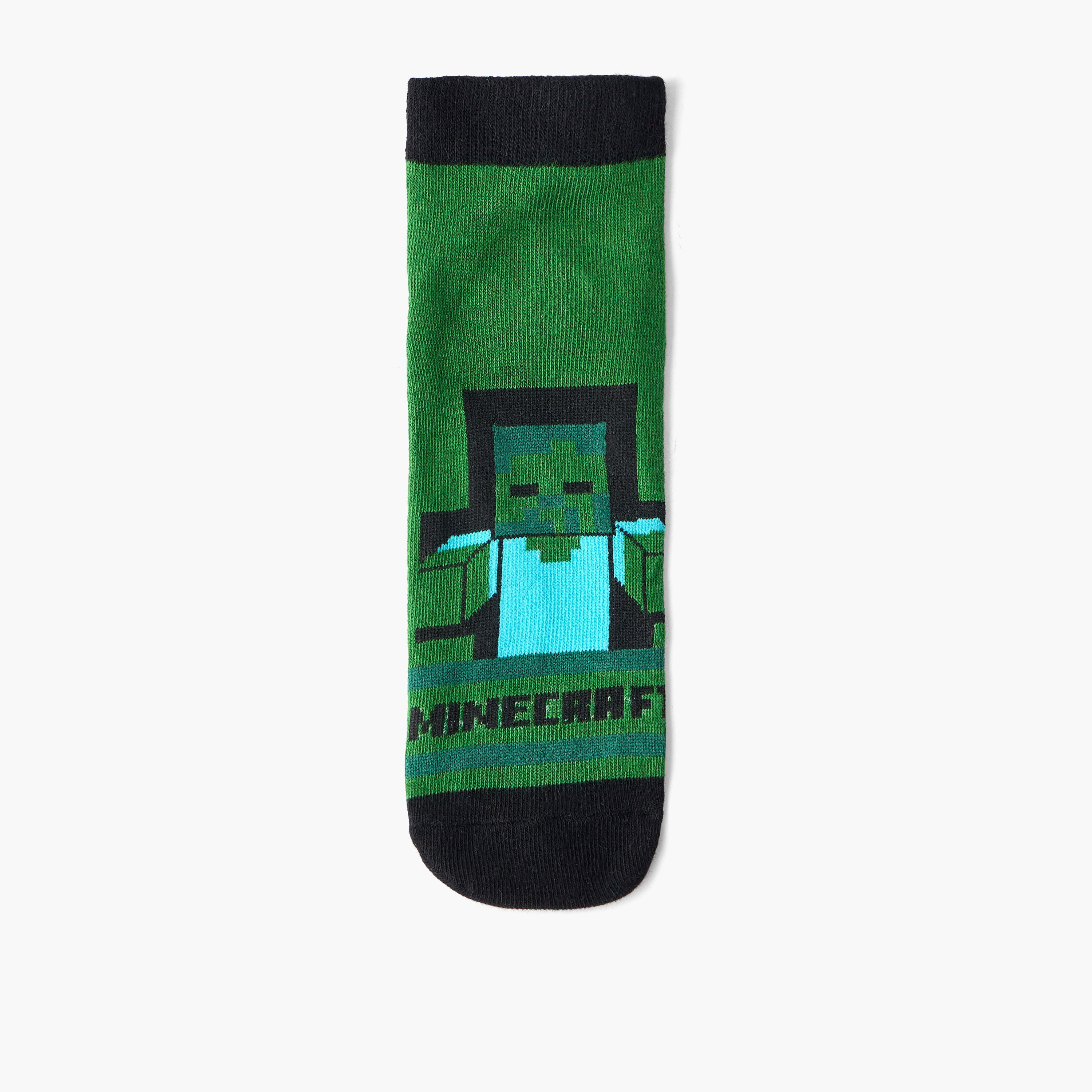 Pack of 5 - Boys Ankle Socks with Minecraft Print-girls-accessories-socks-image-5