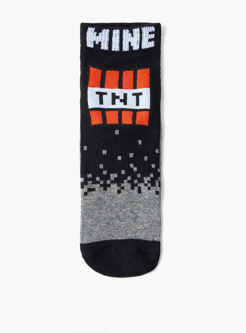 Pack of 5 - Boys Ankle Socks with Minecraft Print-girls-accessories-socks-image-6