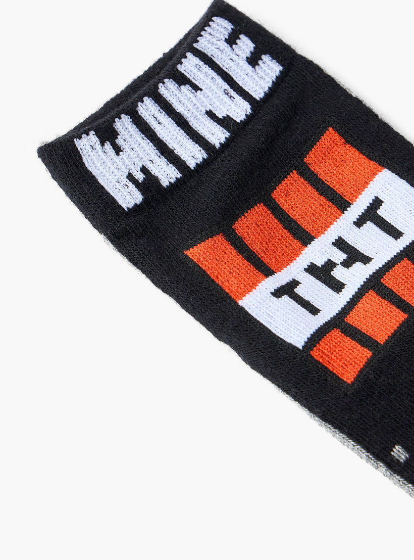 Pack of 5 - Boys Ankle Socks with Minecraft Print-girls-accessories-socks-image-7