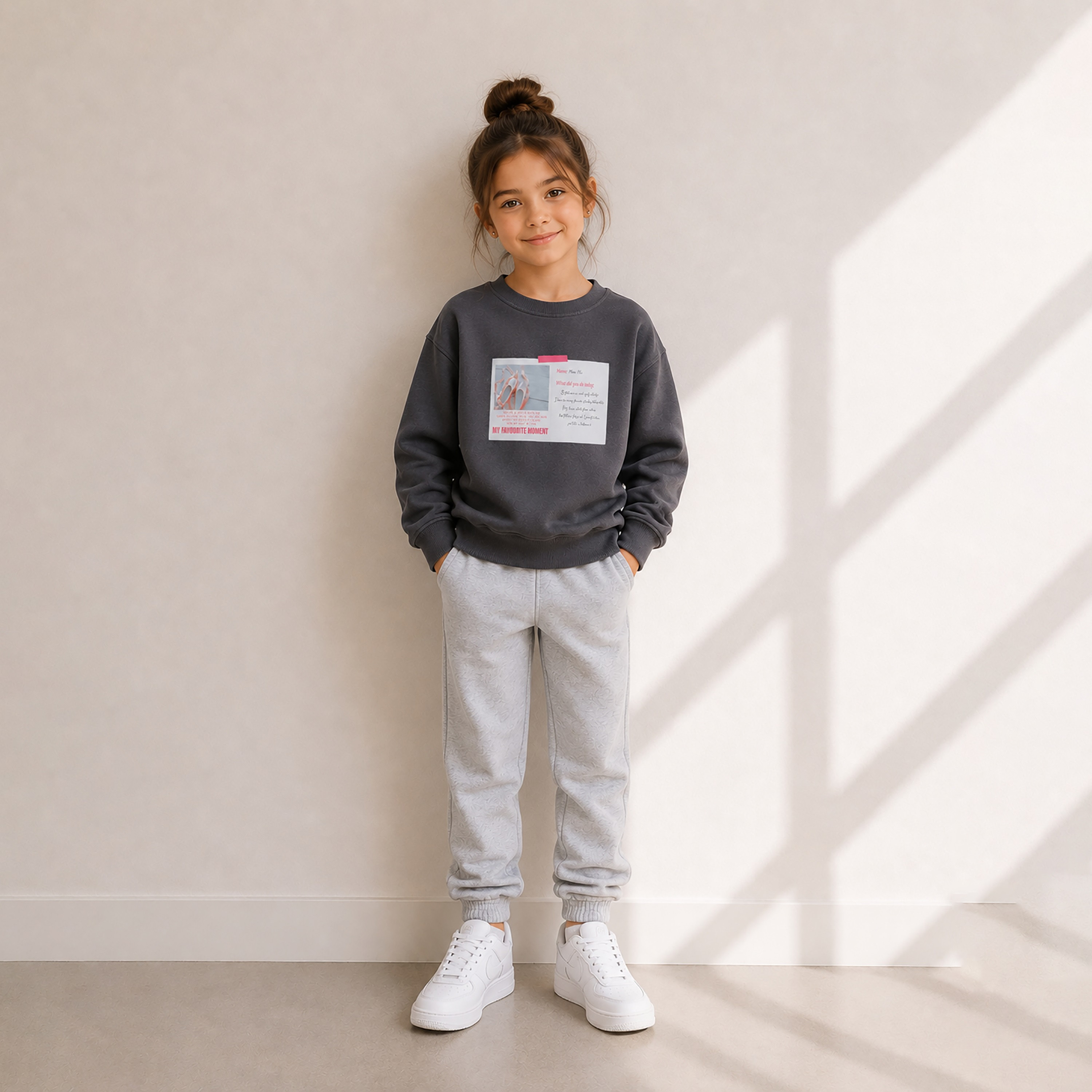 سويت شيرت بياقة مستديرة وأكمام طويلة برسمة من فيكتور أند جين-girls-clothing-sweatshirts-image-2